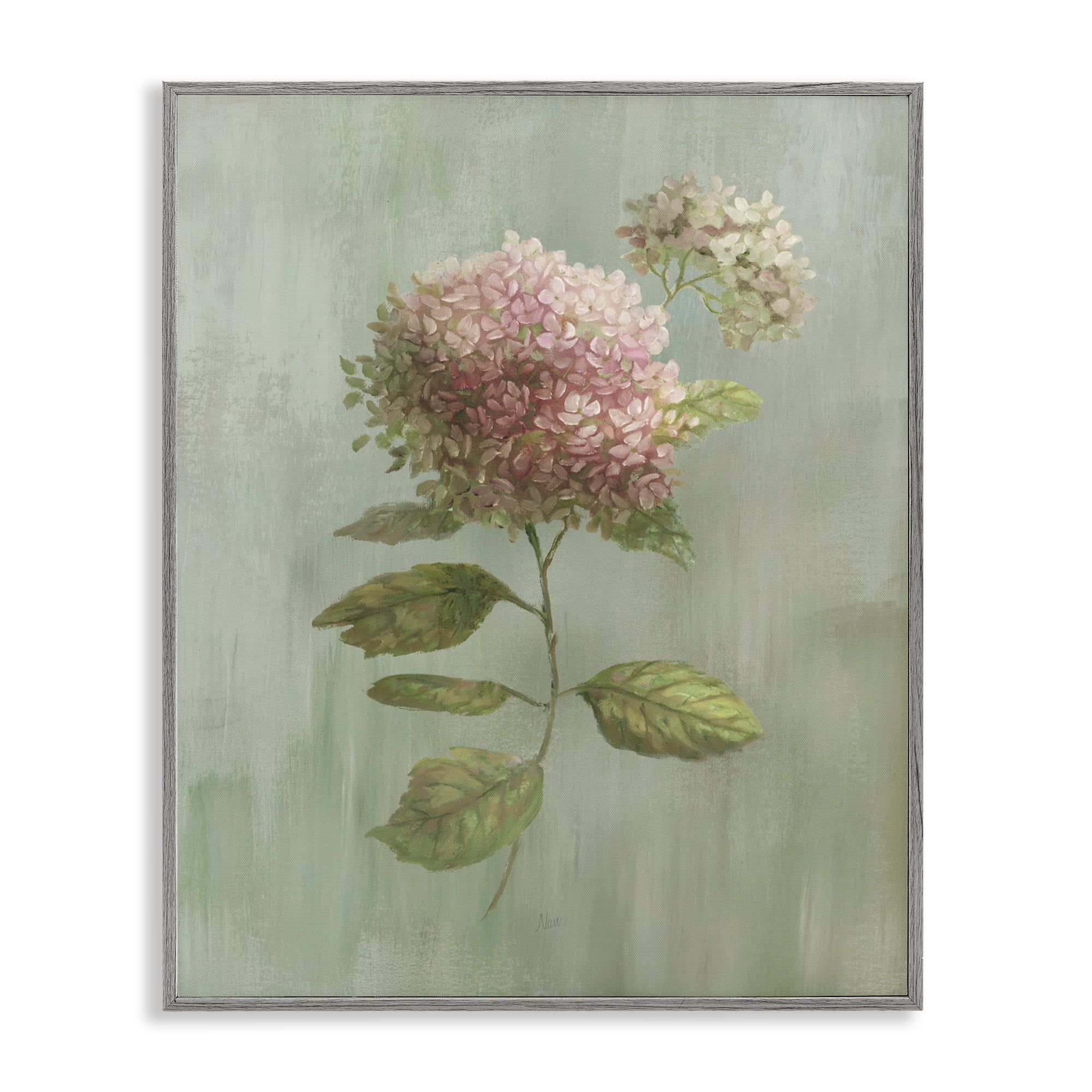Stupell Industries Vintage Hydrangea Bushel Gray Framed Giclee Art, design by Nan