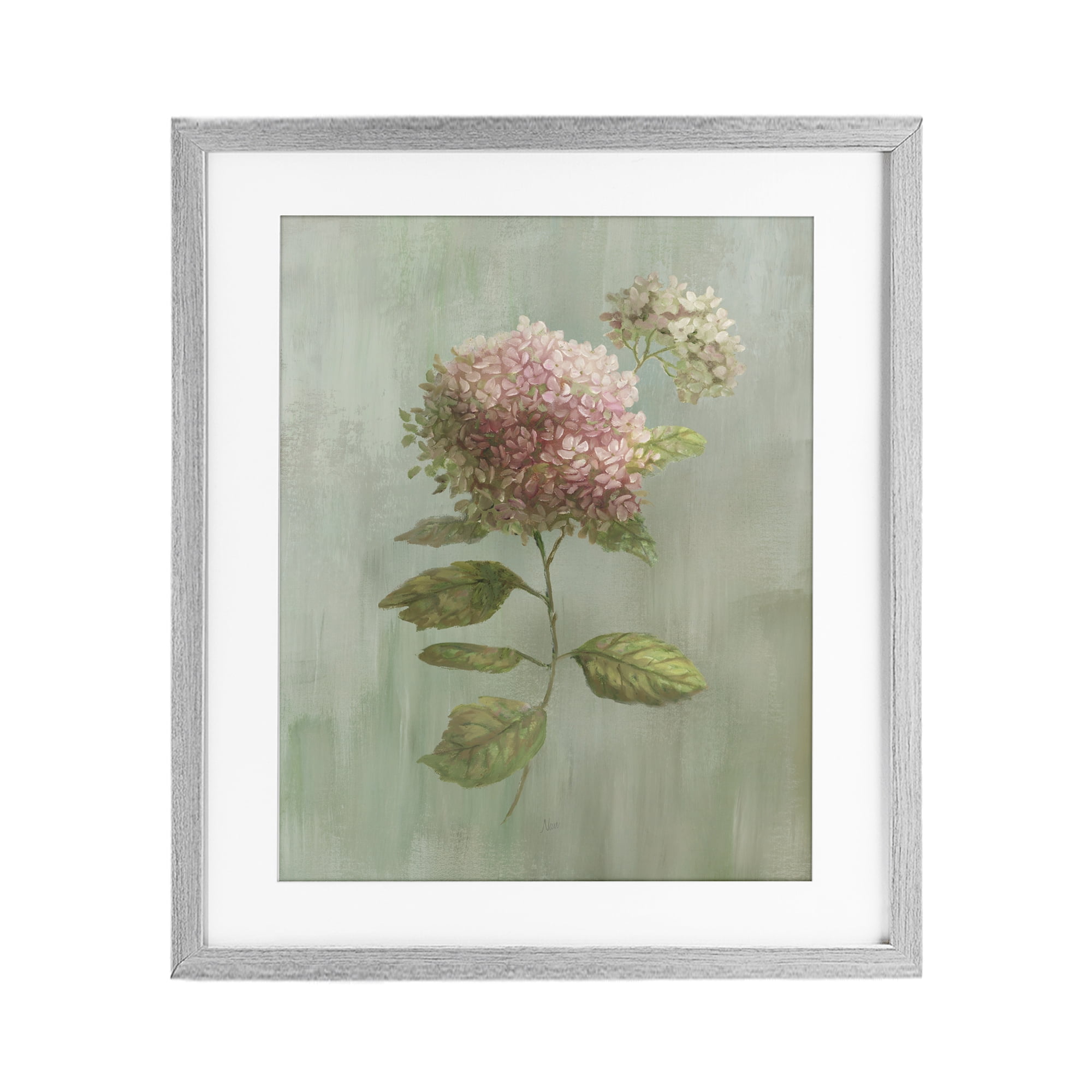 Stupell Industries Vintage Hydrangea Bushel Gray Framed Print Under Glass, design by Nan