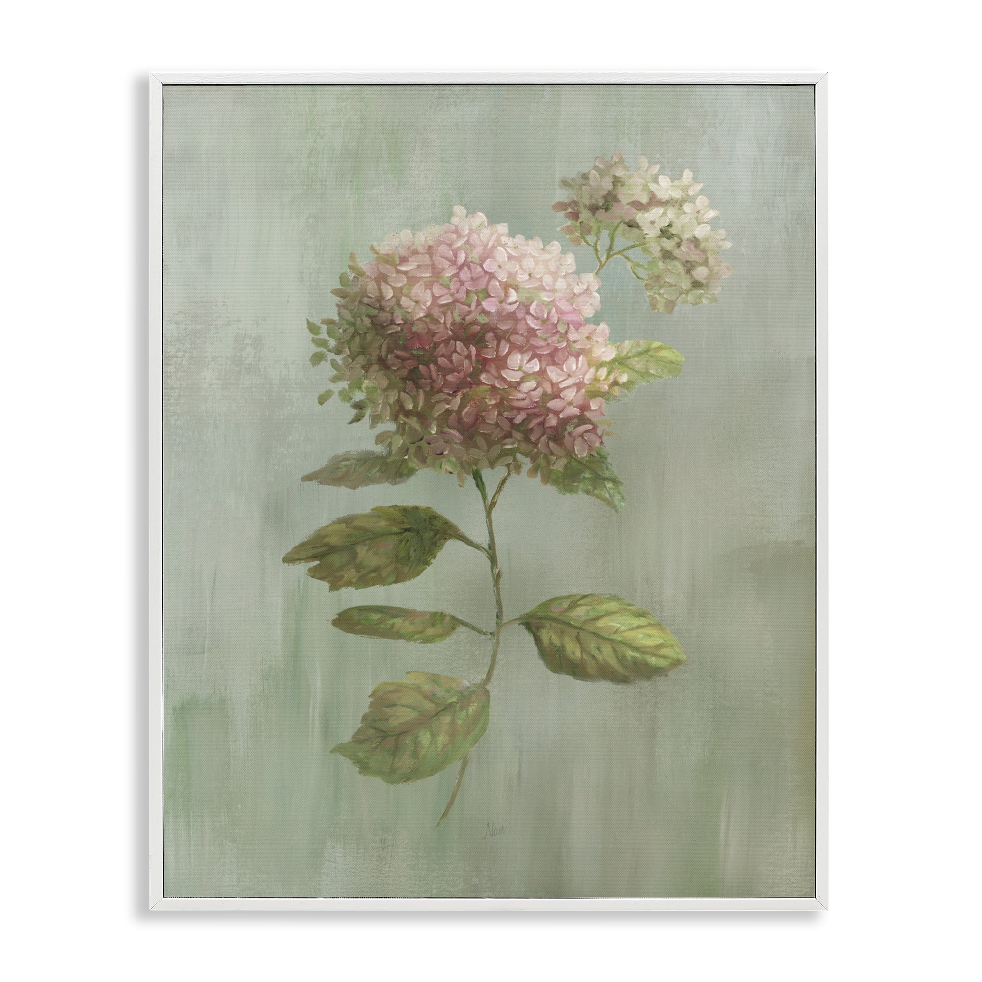 Stupell Industries Vintage Hydrangea Bushel White Framed Giclee Art, design by Nan