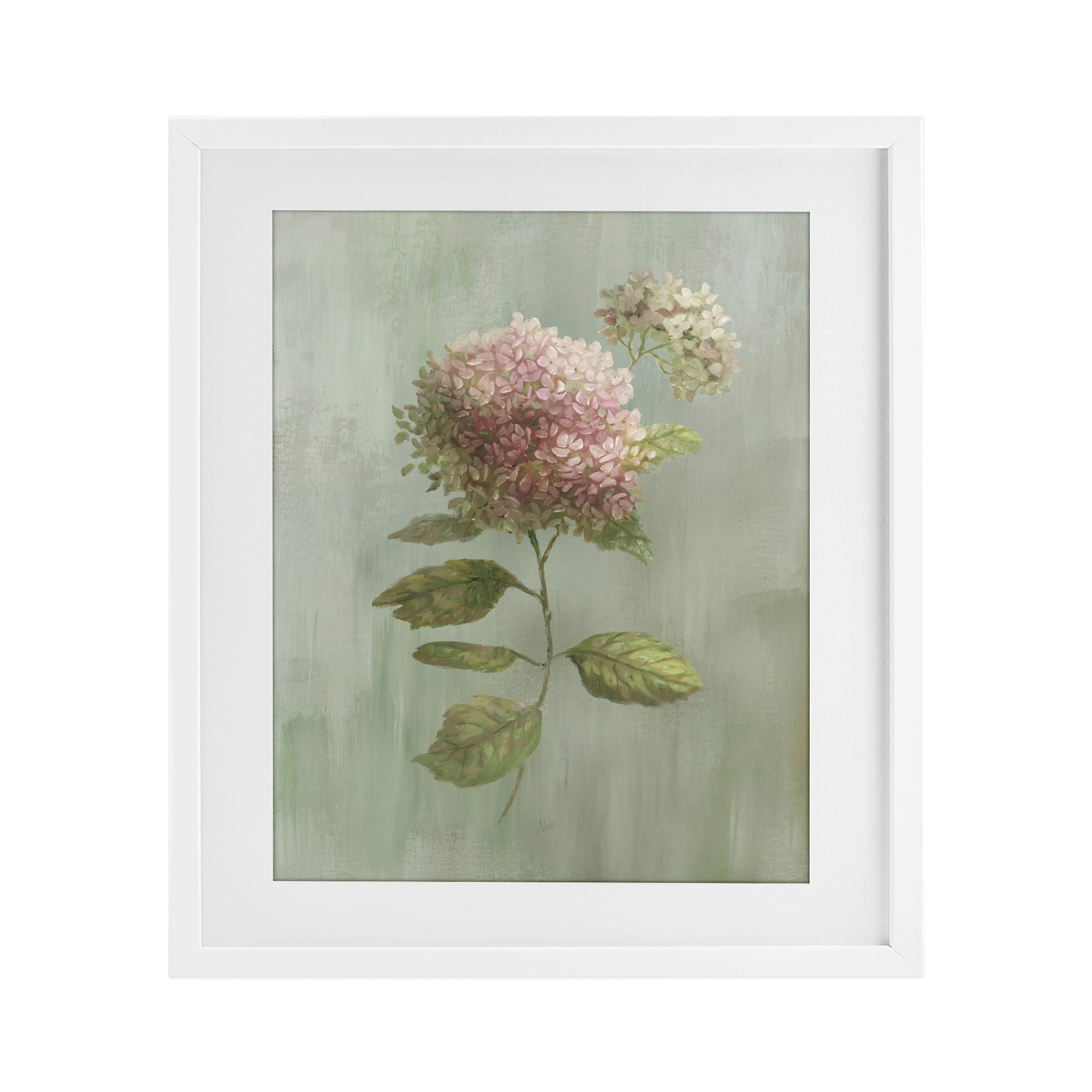 Stupell Industries Vintage Hydrangea Bushel White Framed Print Under Glass, design by Nan