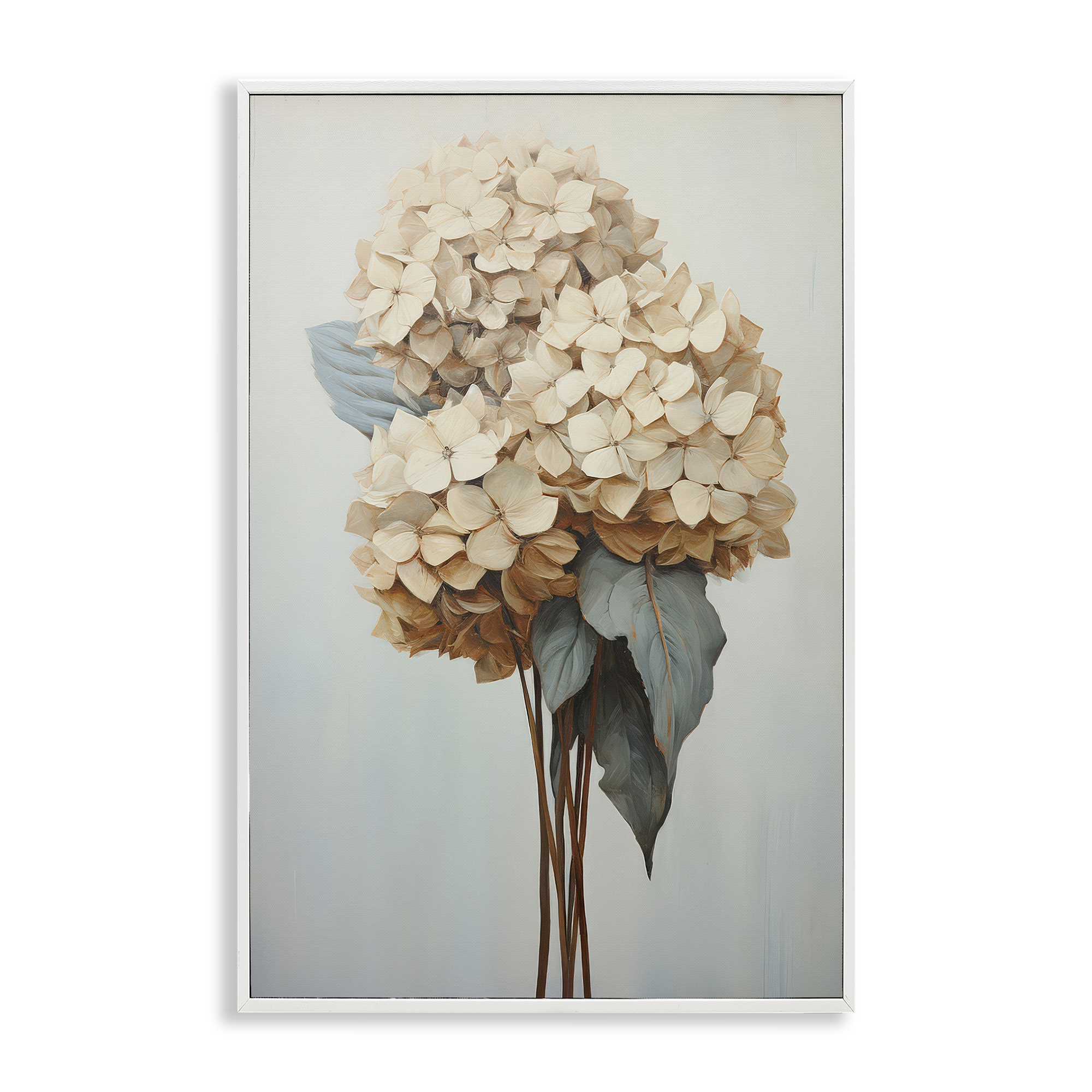 Stupell Industries Vintage Hydrangea Florets Plants & Flowers Painting White Framed Art Print Wall Art, 20 x 30