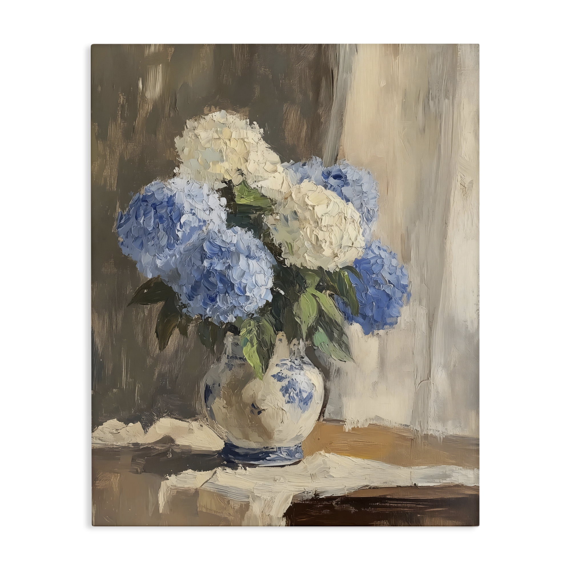 Stupell Industries Vintage Hydrangea in Ceramic Vase Canvas Wall Art, design by LSR Design Studio
