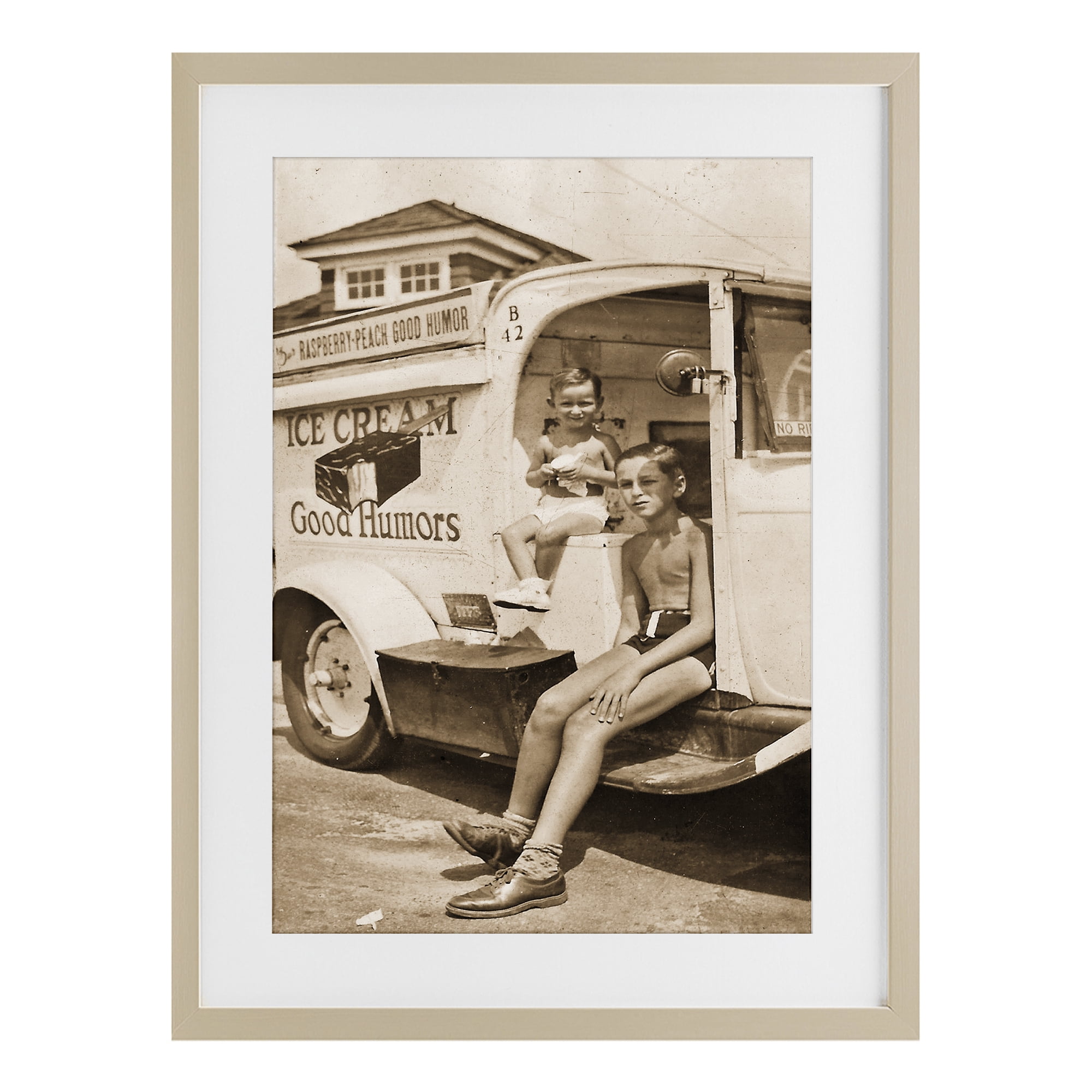Stupell Industries Vintage Ice Cream Truck Birch Framed Print Under Glass, design by Grotto Studios