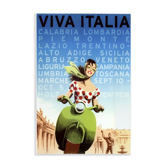 Stupell Industries Vintage Italy Travel Ad People Painting Unframed Art Print Wall Art, 10 x 15