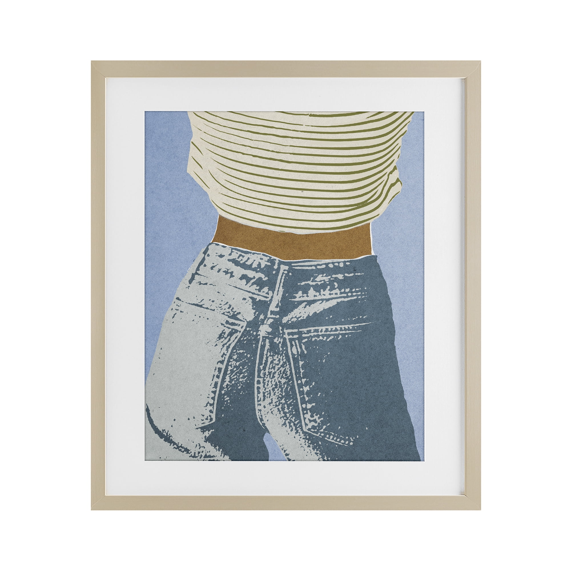 Stupell Industries Vintage Jeans & Tee Birch Framed Print Under Glass, design by Victoria Barnes