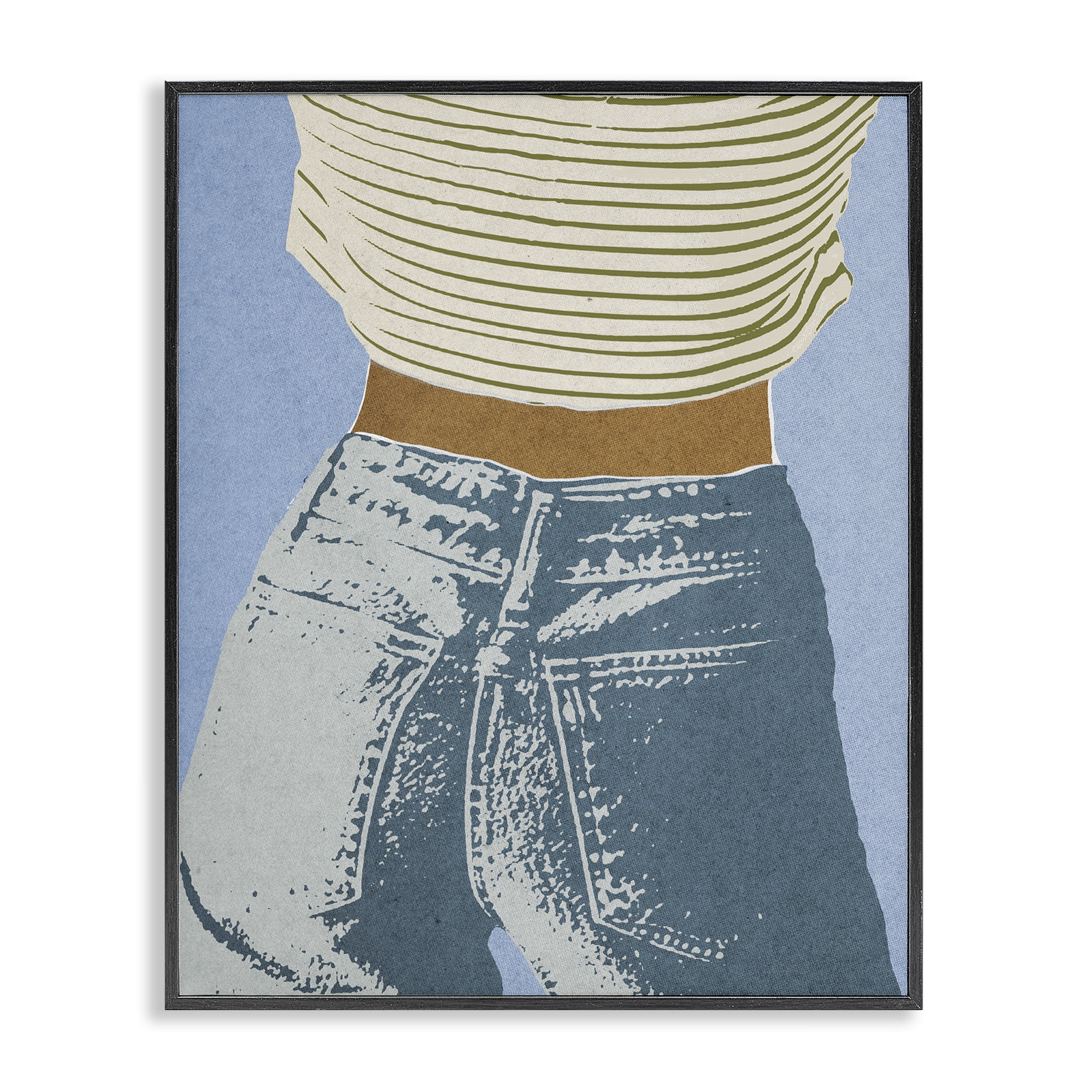 Stupell Industries Vintage Jeans & Tee Black Framed Giclee Art, design by Victoria Barnes
