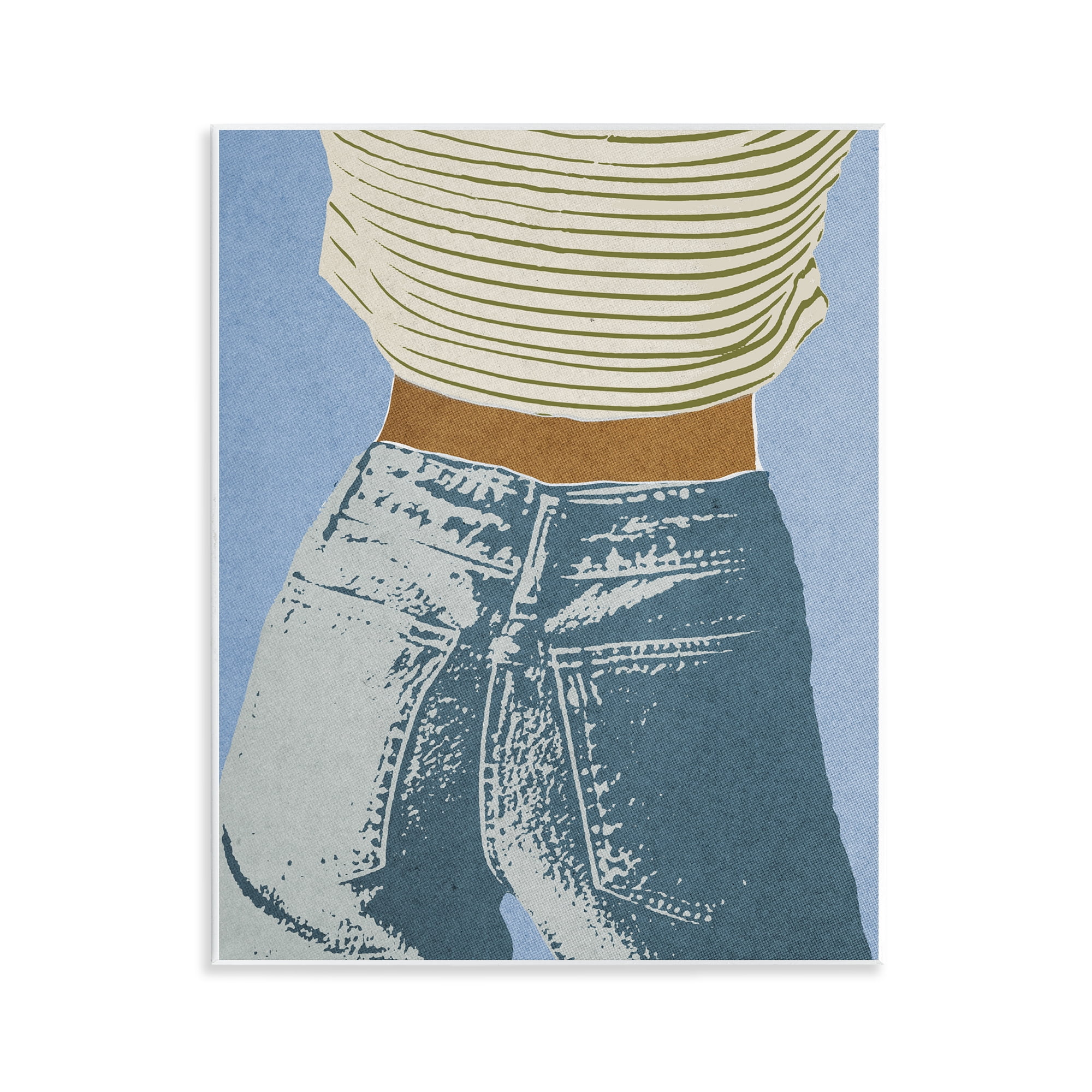 Stupell Industries Vintage Jeans & Tee Wall Plaque Art, design by Victoria Barnes