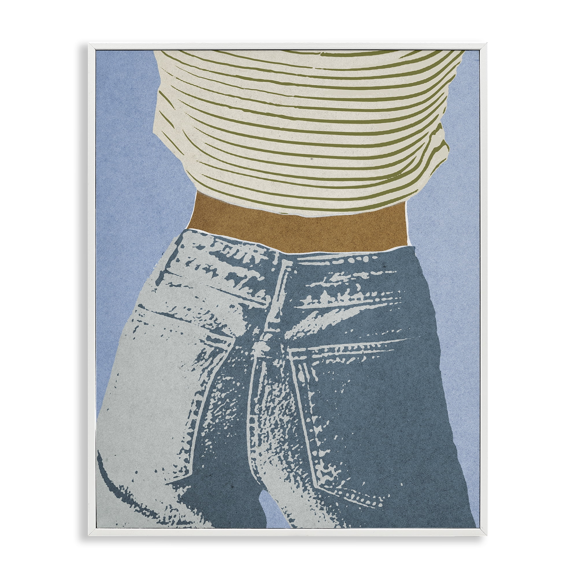 Stupell Industries Vintage Jeans & Tee White Framed Giclee Art, design by Victoria Barnes