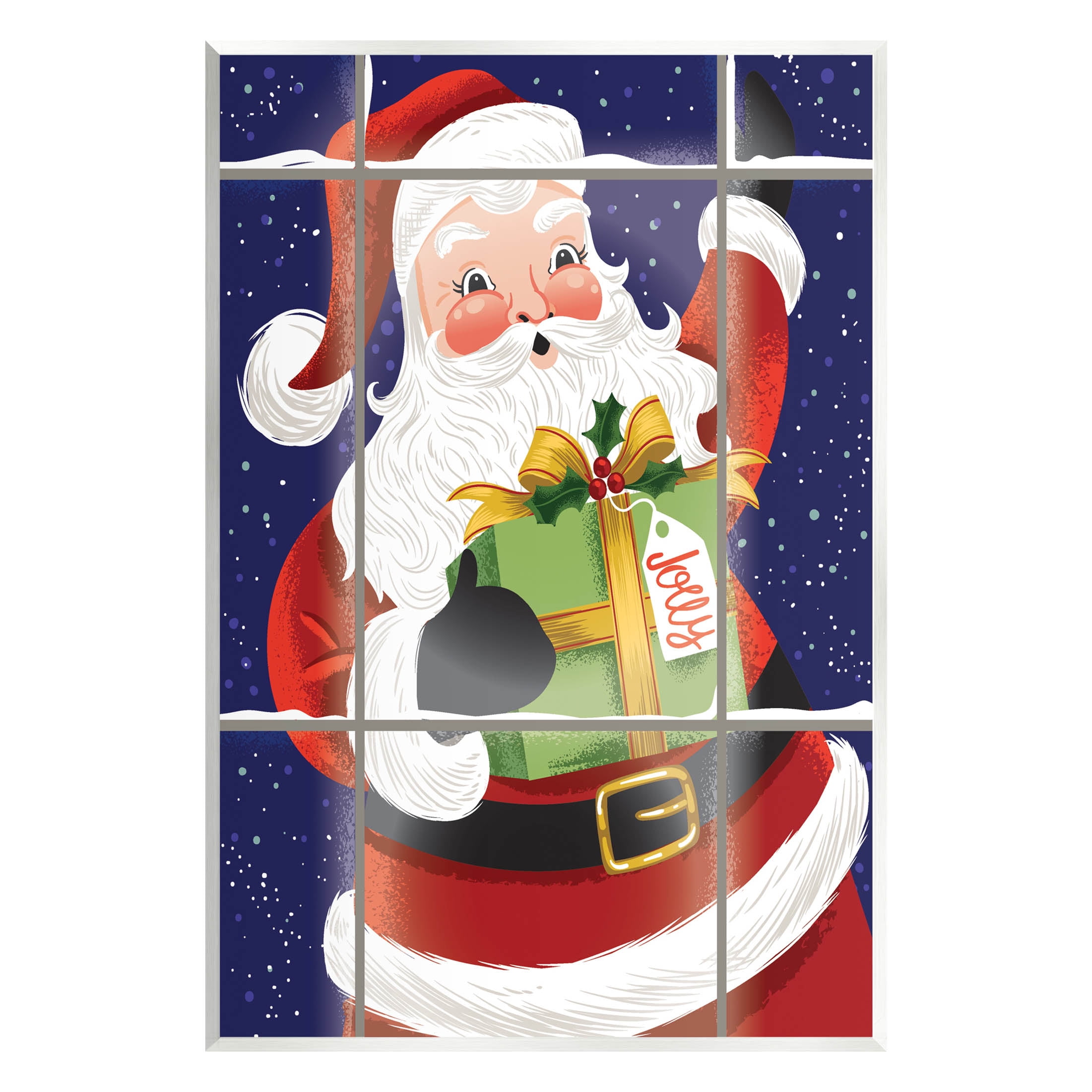Stupell Industries Vintage Jolly Santa Window Graphic Art Unframed Art Print Wall Art, Design by Arrolynn Weiderhold