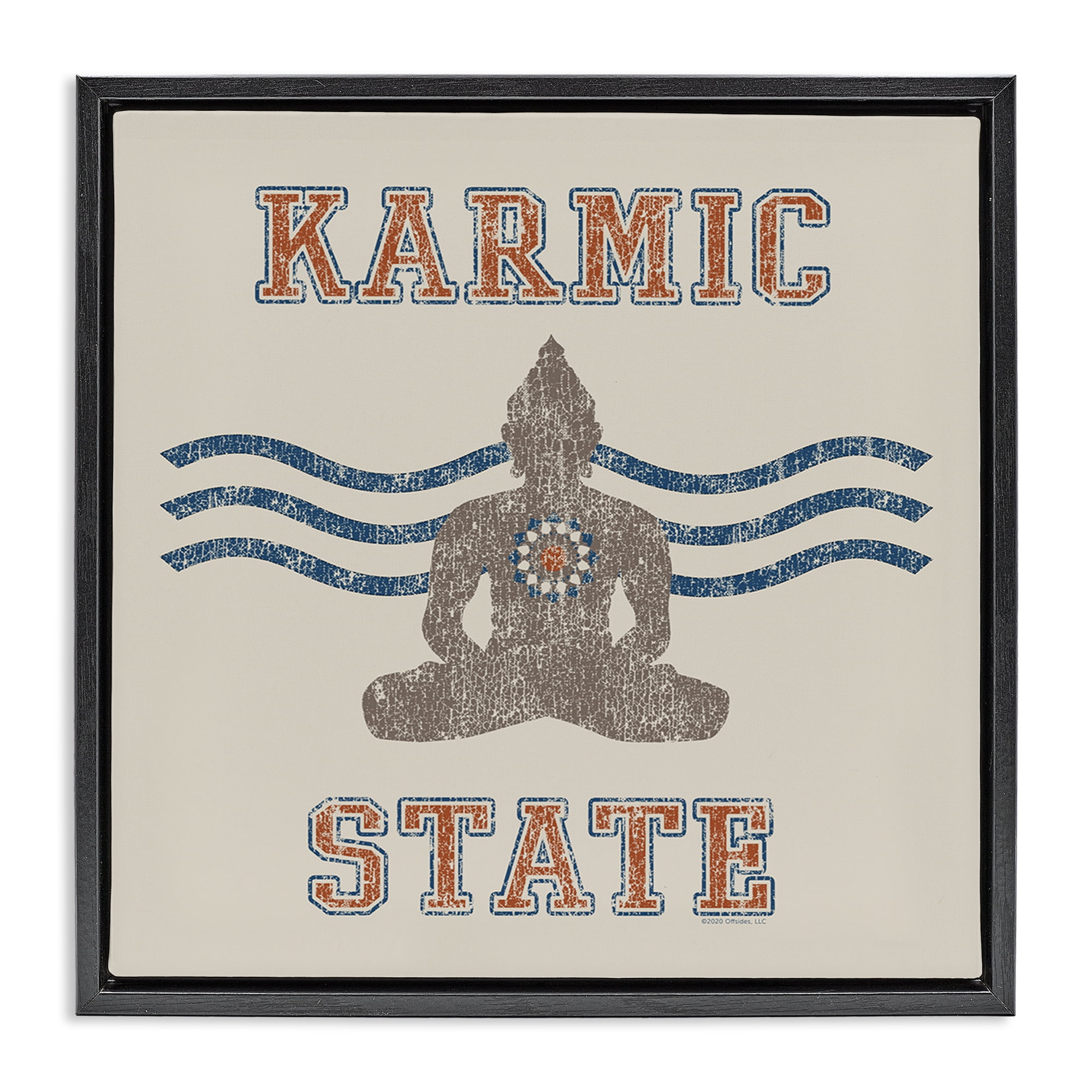 Stupell Industries Vintage Karmic State Text & Numbers Painting Black Floater Framed Canvas Art Print Wall Art, 25 x 25