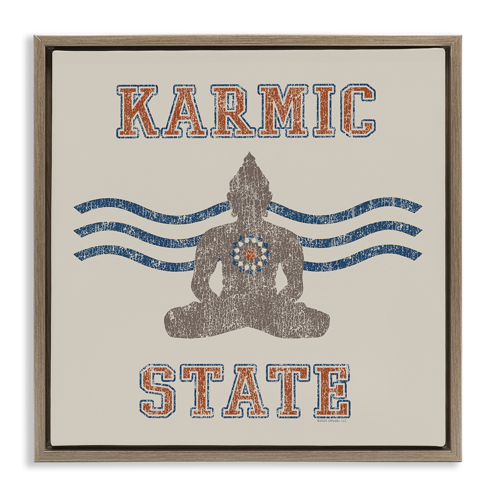 Stupell Industries Vintage Karmic State Text & Numbers Painting Brown Floater Framed Canvas Art Print Wall Art, 18 x 18