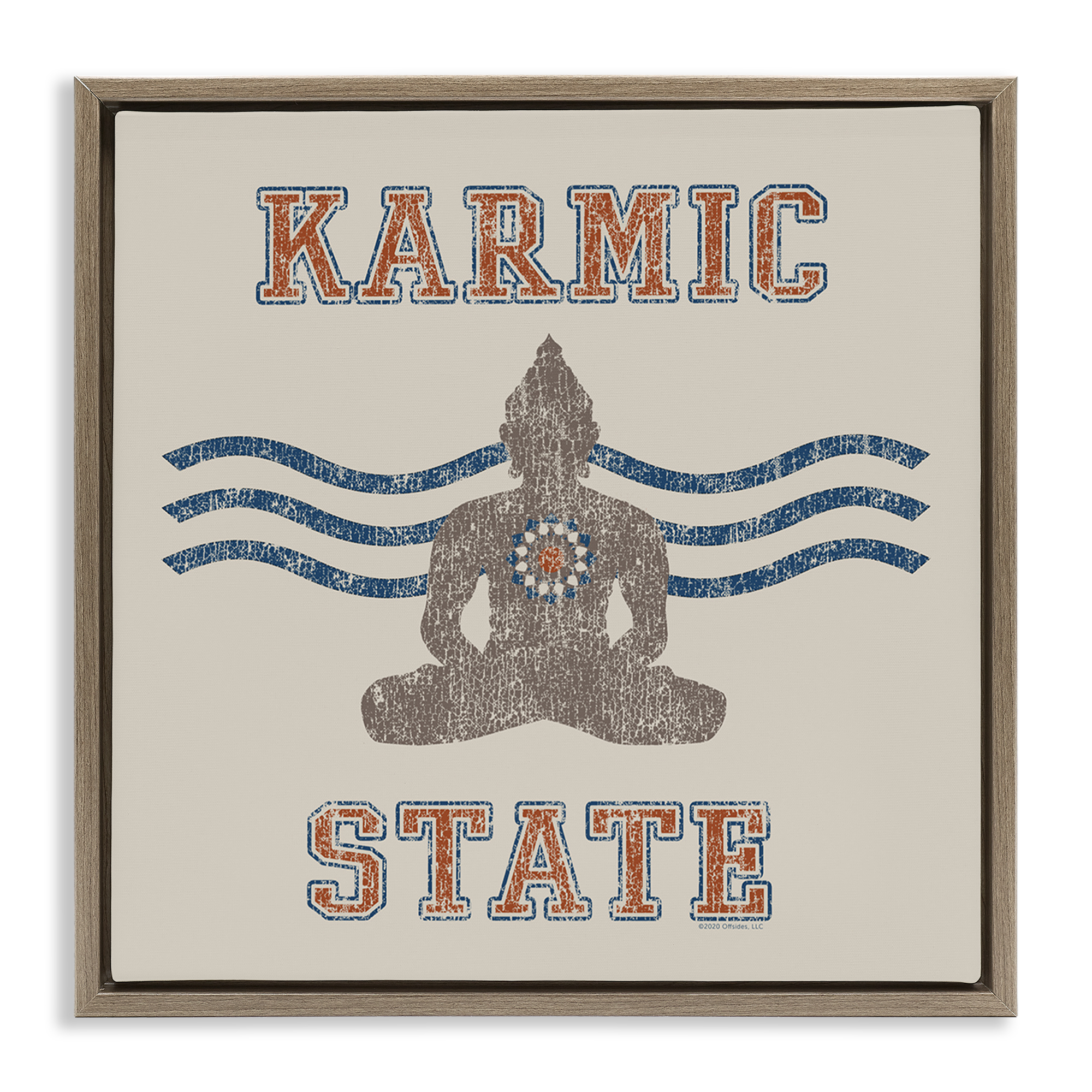 Stupell Industries Vintage Karmic State Text & Numbers Painting Brown Floater Framed Canvas Art Print Wall Art, 25 x 25