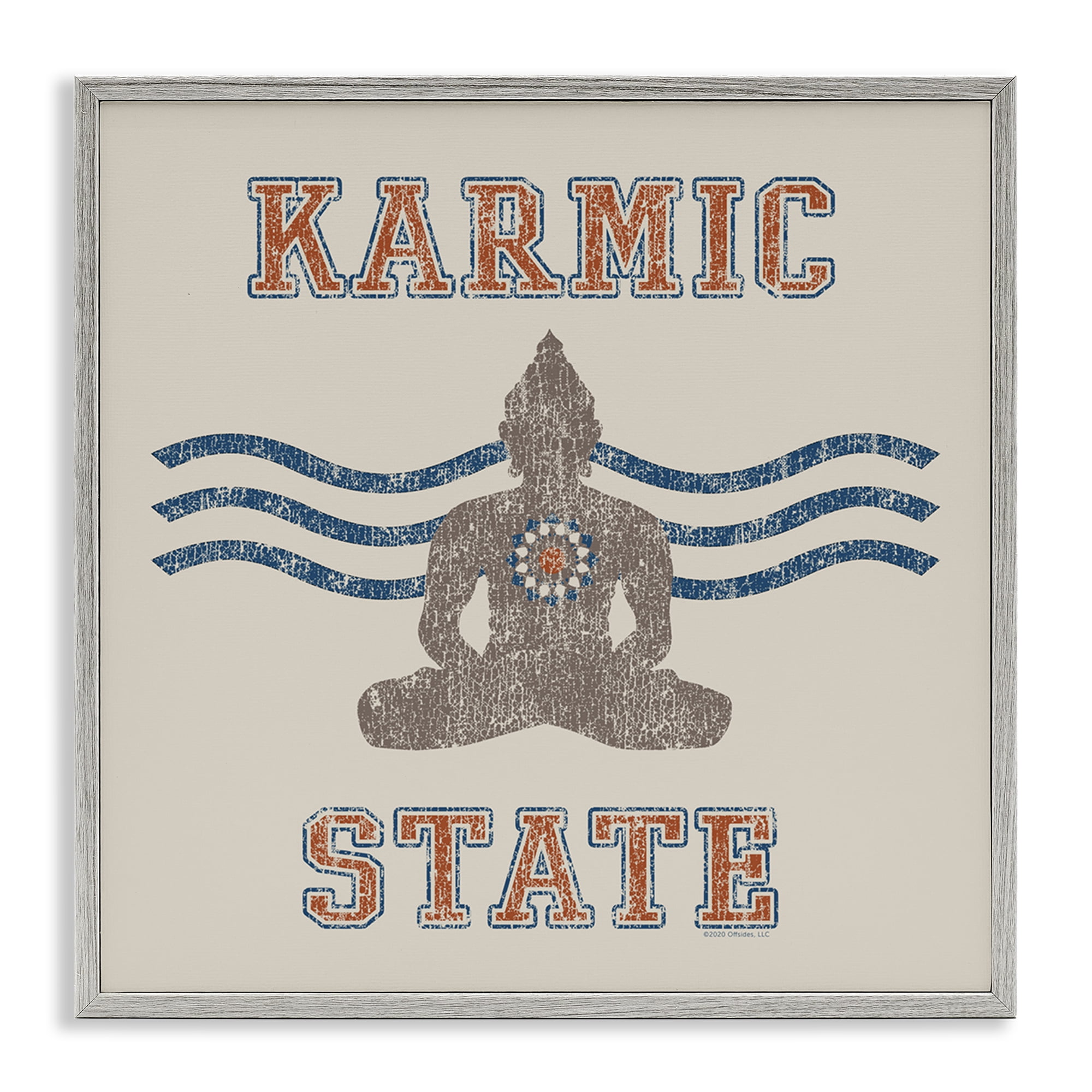 Stupell Industries Vintage Karmic State Text & Numbers Painting Gray Framed Art Print Wall Art, 24 x 24