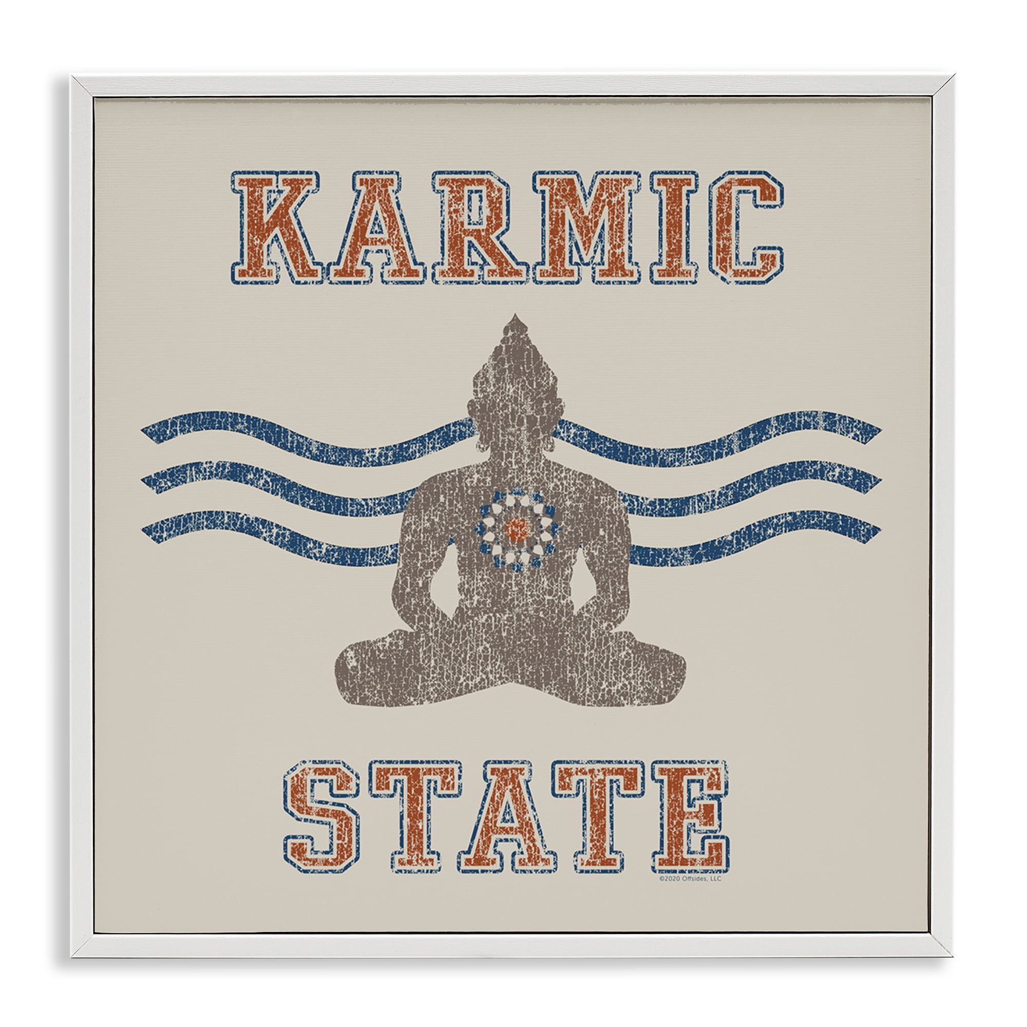 Stupell Industries Vintage Karmic State Text & Numbers Painting White Framed Art Print Wall Art, 12 x 12