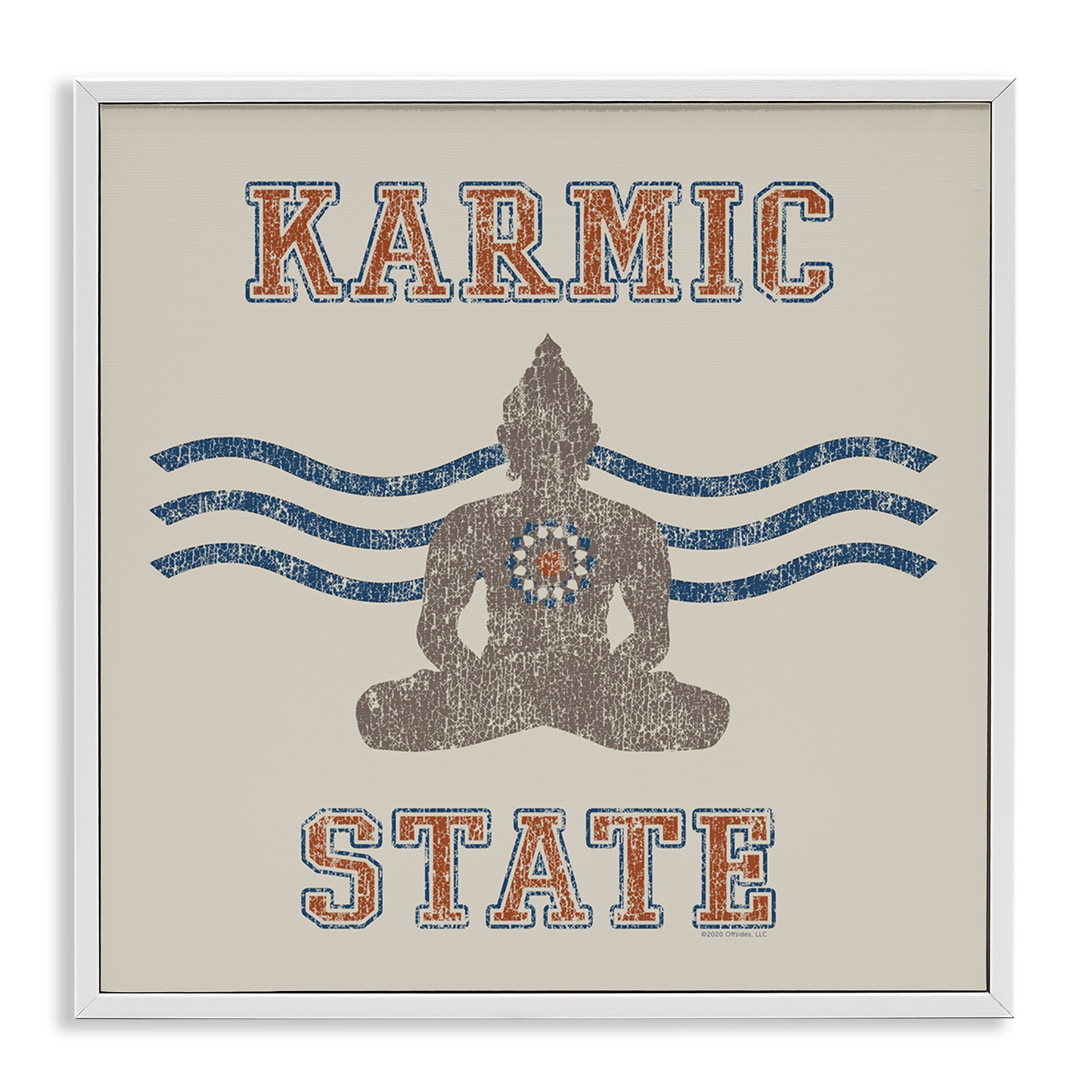 Stupell Industries Vintage Karmic State Text & Numbers Painting White Framed Art Print Wall Art, 17 x 17