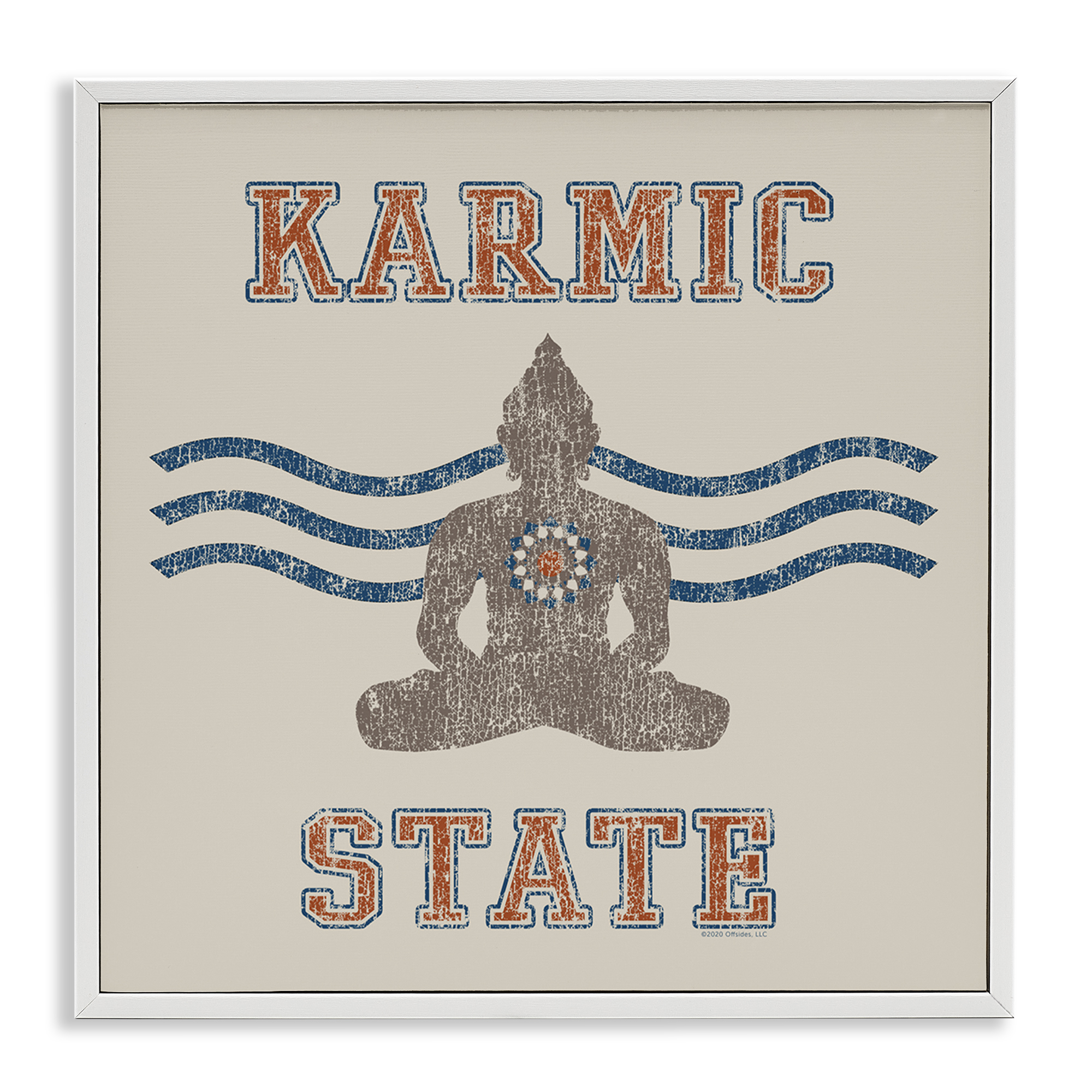 Stupell Industries Vintage Karmic State Text & Numbers Painting White Framed Art Print Wall Art, 24 x 24