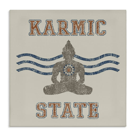 Stupell Industries Vintage Karmic State Text & Numbers Painting Wrapped Canvas Art Print Wall Art, 17 x 17