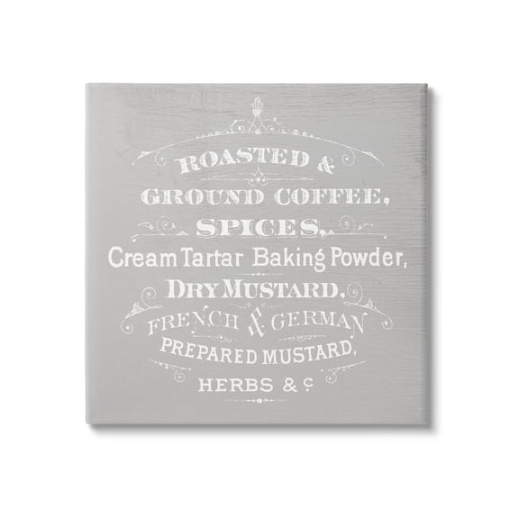 Stupell Industries Vintage Kitchen Spices List Graphic Art Gallery Wrapped Canvas Print Wall Art, Design by Lil' Rue