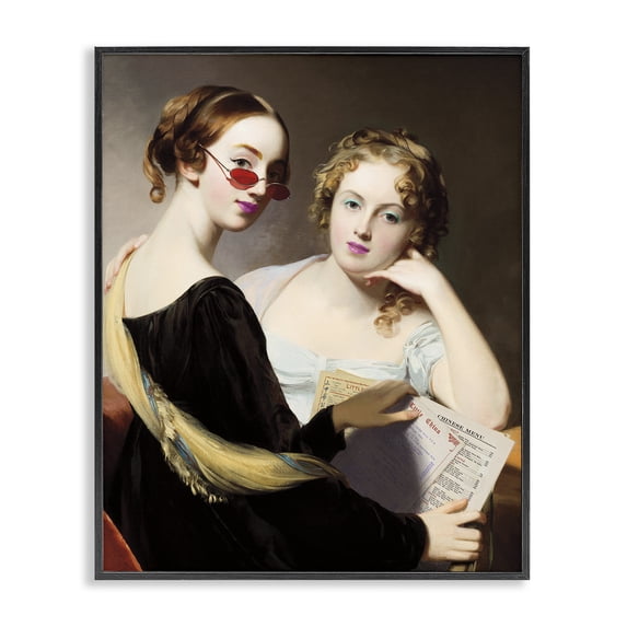 Stupell Industries Glam Vintage Ladies Ordering Takeout Black Framed Giclee Art, 24 x 30, by Wild Apple Portfolio