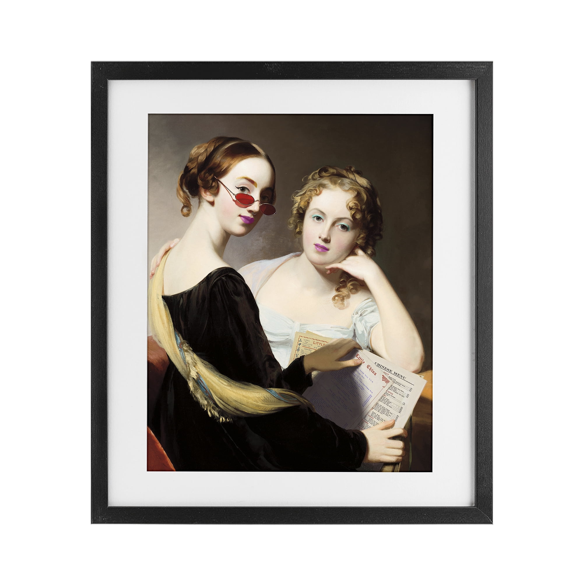 Stupell Industries Vintage Ladies Ordering Takeout Black Framed Print Under Glass, design by Wild Apple Portfolio