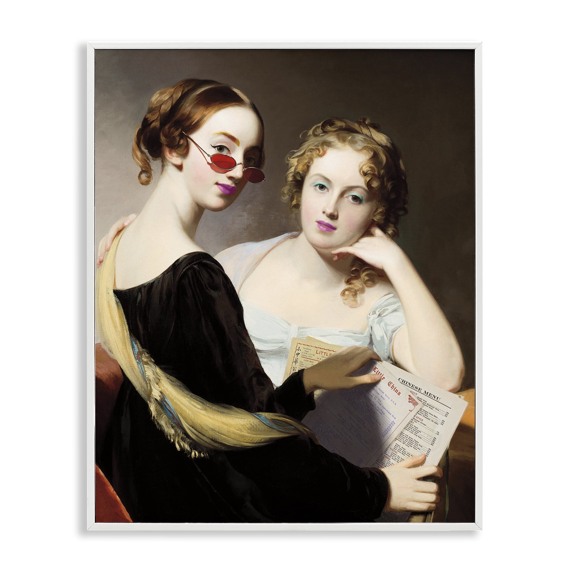 Stupell Industries Vintage Ladies Ordering Takeout White Framed Giclee Art, design by Wild Apple Portfolio