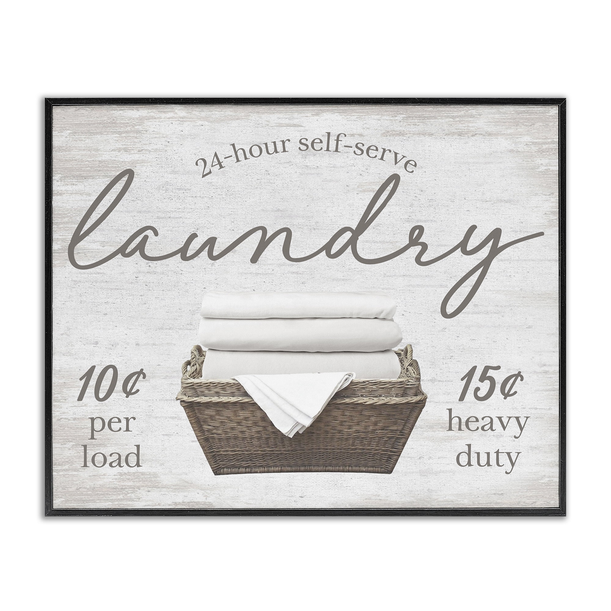 Stupell Industries Vintage Laundry Ad Typography Painting Black Framed Art Print Wall Art, 20 x 16