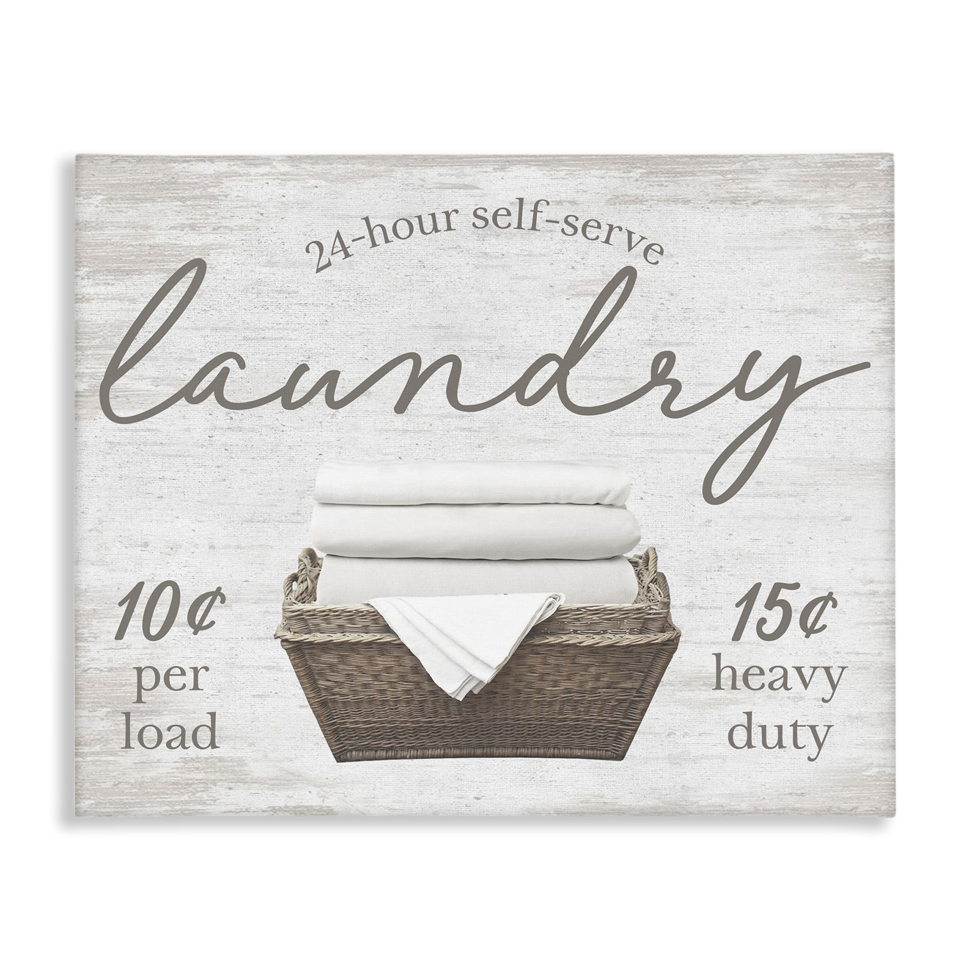 Stupell Industries Vintage Laundry Ad Typography Painting Gallery Wrapped Canvas Art Print Wall Art, 30 x 24