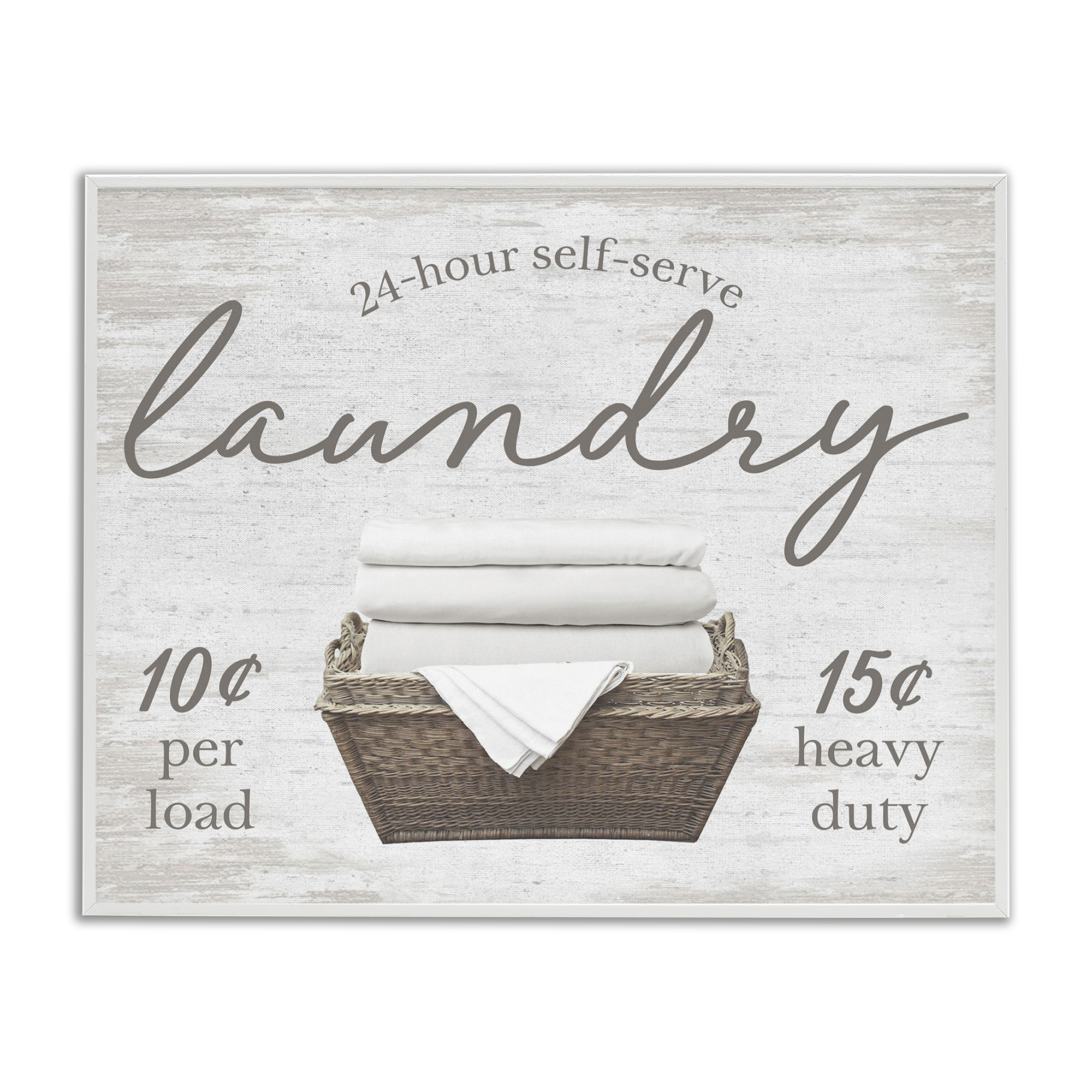 Stupell Industries Vintage Laundry Ad Typography Painting White Framed Art Print Wall Art, 30 x 24