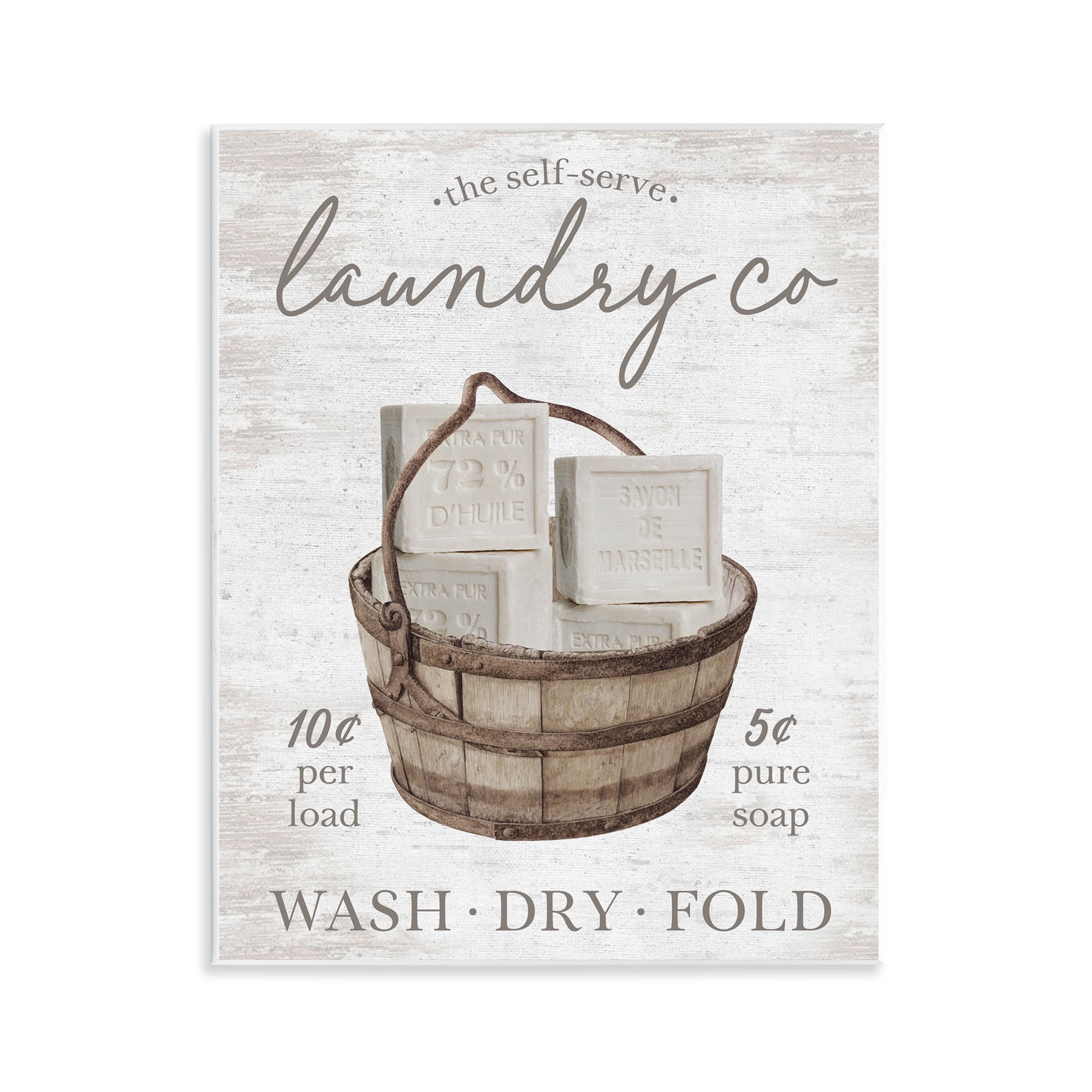 Stupell Industries Vintage Laundry Co Typography Painting Unframed Art Print Wall Art, 11 x 14