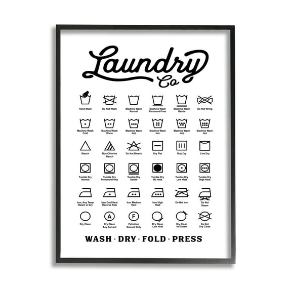 Stupell Industries Vintage Laundry Co Washing Chart Helpful Guide,24 x 30,Designed by Lettered and Lined