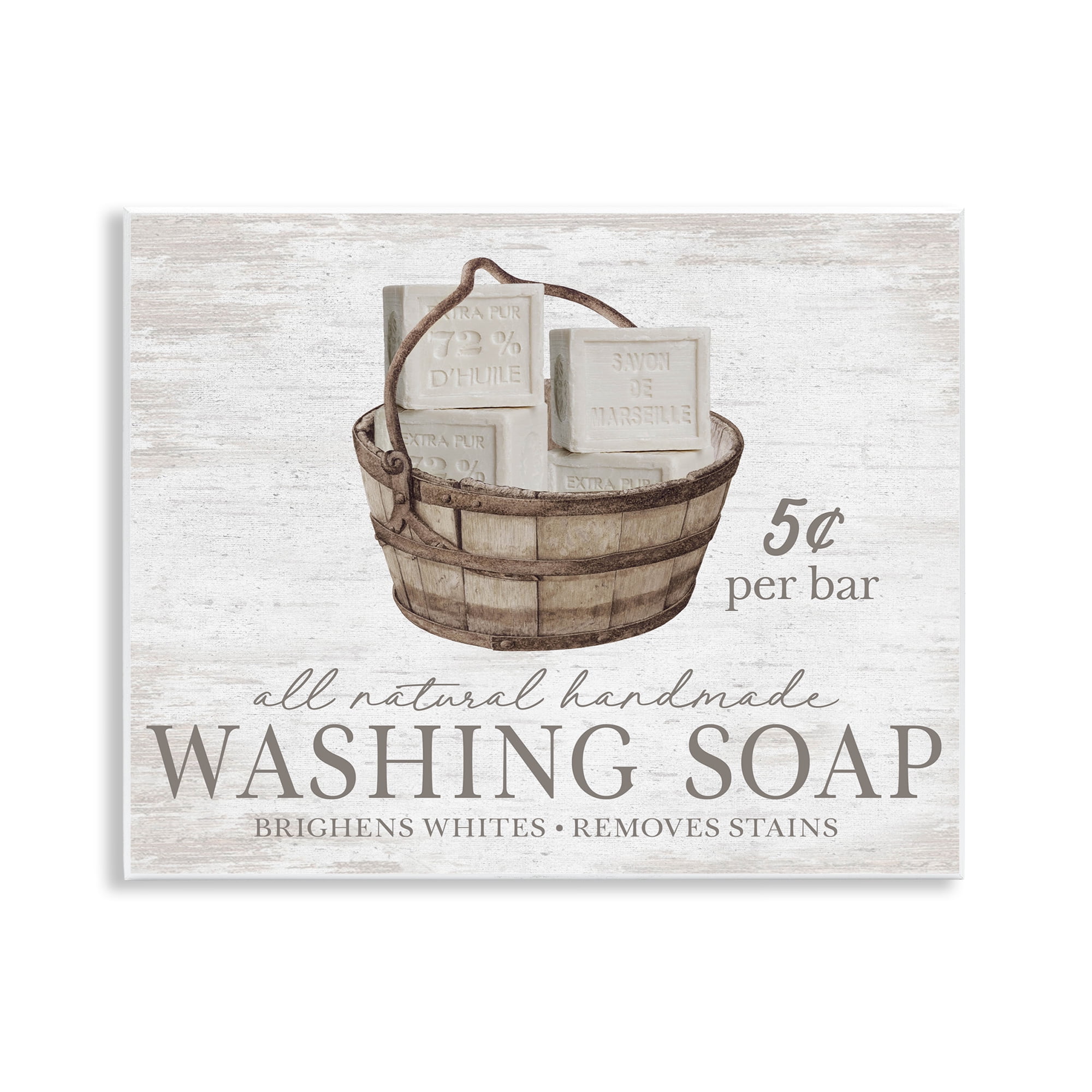 Stupell Industries Vintage Laundry Soap Typography Painting Unframed Art Print Wall Art, 14 x 11