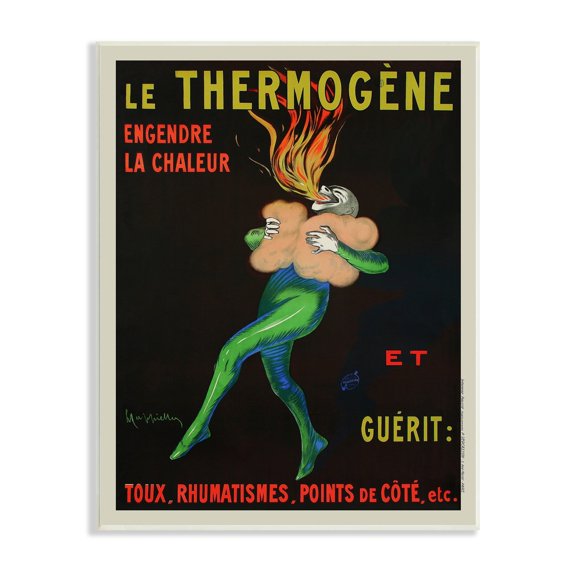 Stupell Industries Vintage Le Thermogene Poster Advertisement Sign , 10 x 15, Design by Leonetto Cappiello