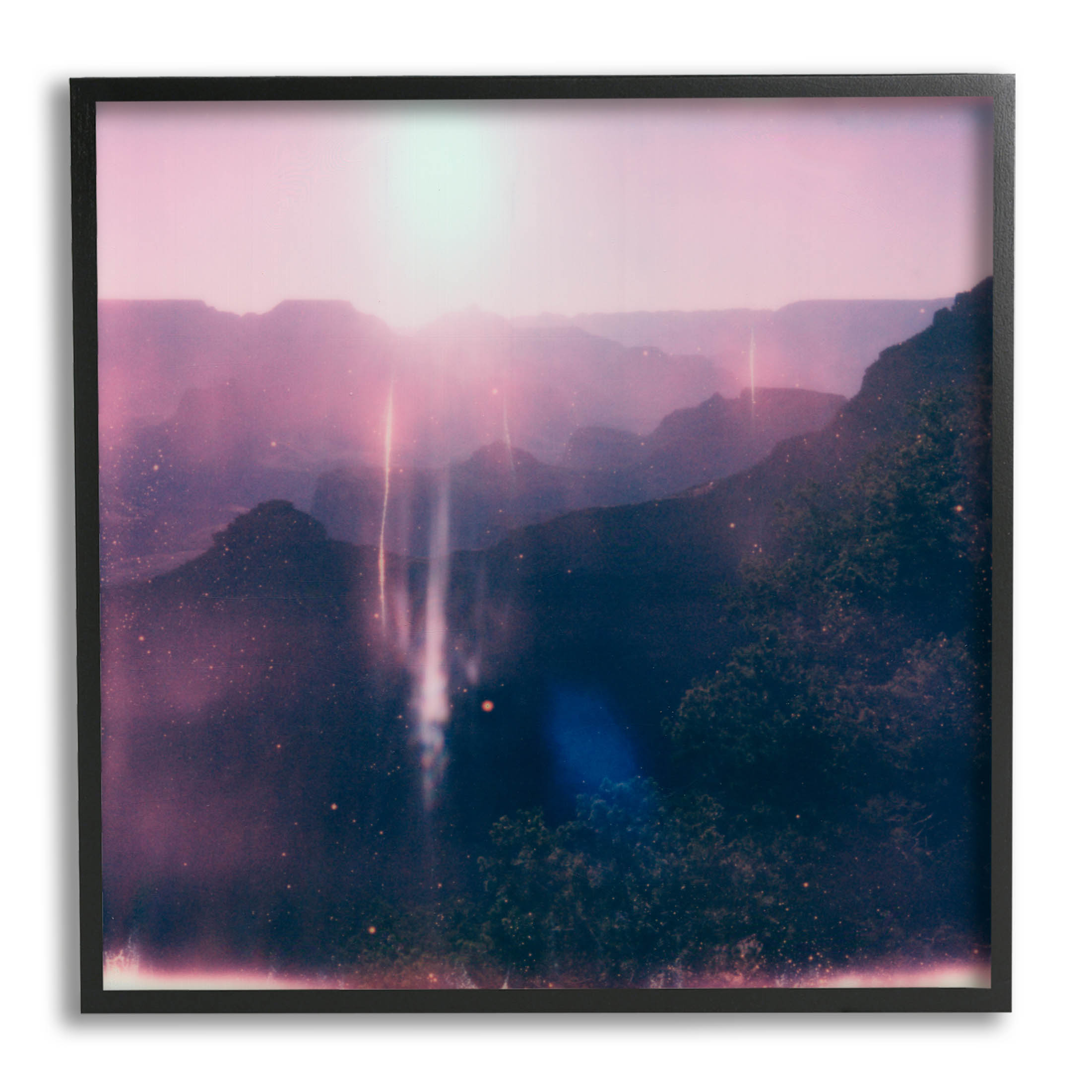Stupell Industries Vintage Lens Flare Mountain Photograph Black Framed Art Print Wall Art, Design by Jacob Green