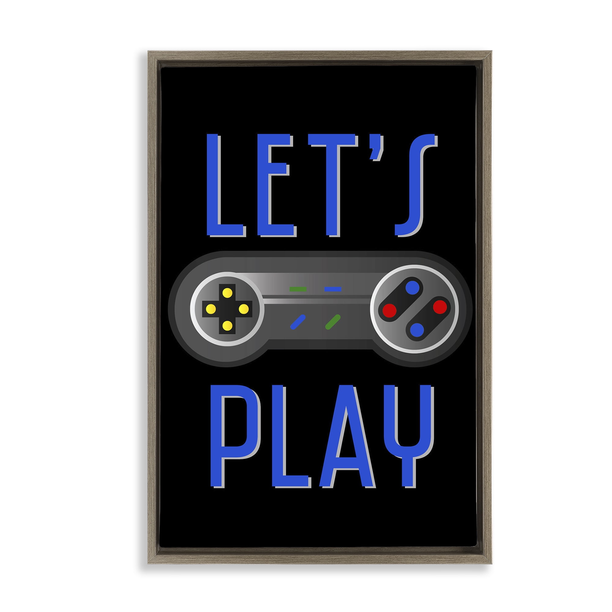 Stupell Industries Vintage Lets Play Games Typography Painting Brown Floater Framed Art Print Wall Art, 21 x 31