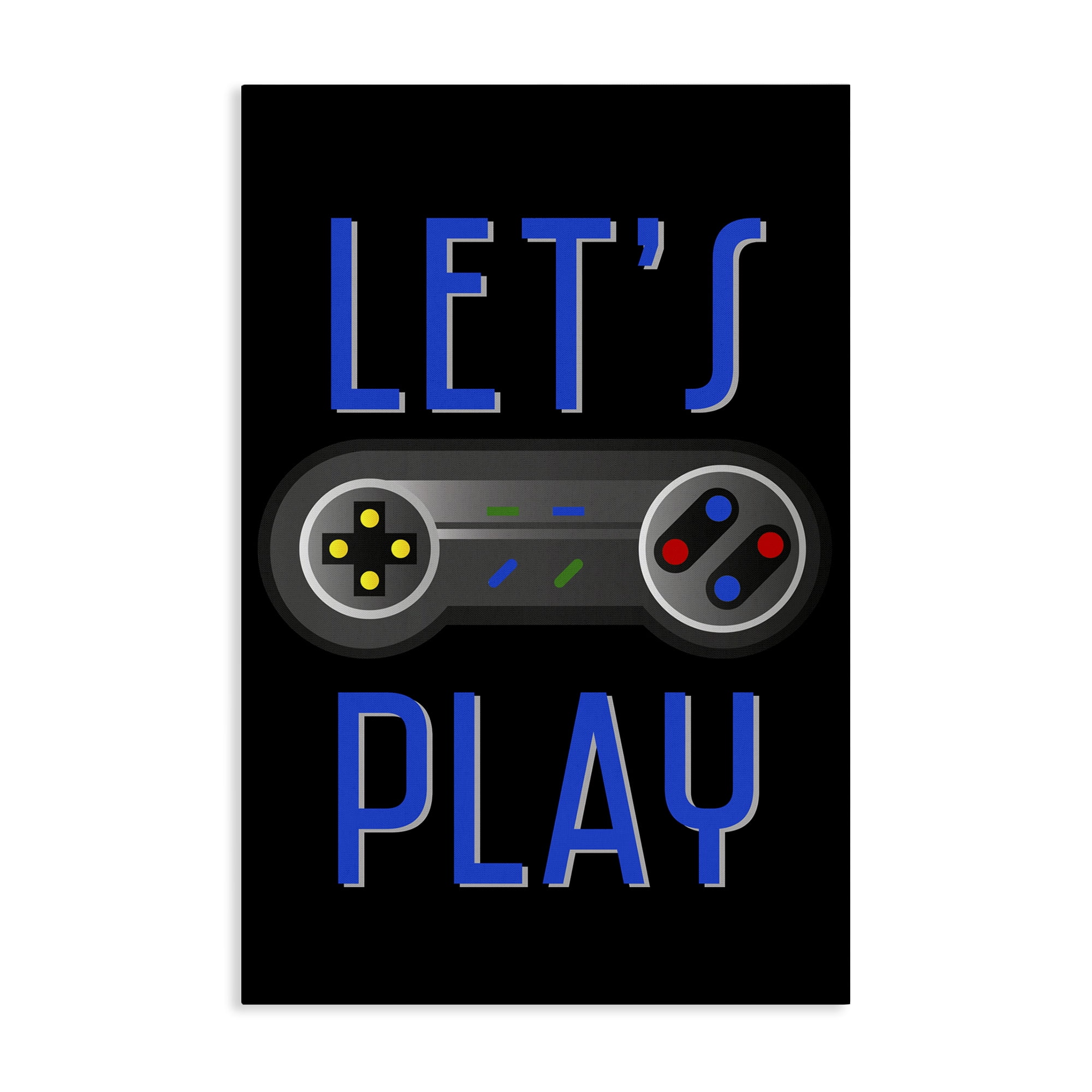 Stupell Industries Vintage Lets Play Games Typography Painting Gallery Wrapped Canvas Art Print Wall Art, 16 x 24
