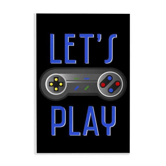 Stupell Industries Vintage Lets Play Games Typography Painting Unframed Art Print Wall Art, 13 x 19
