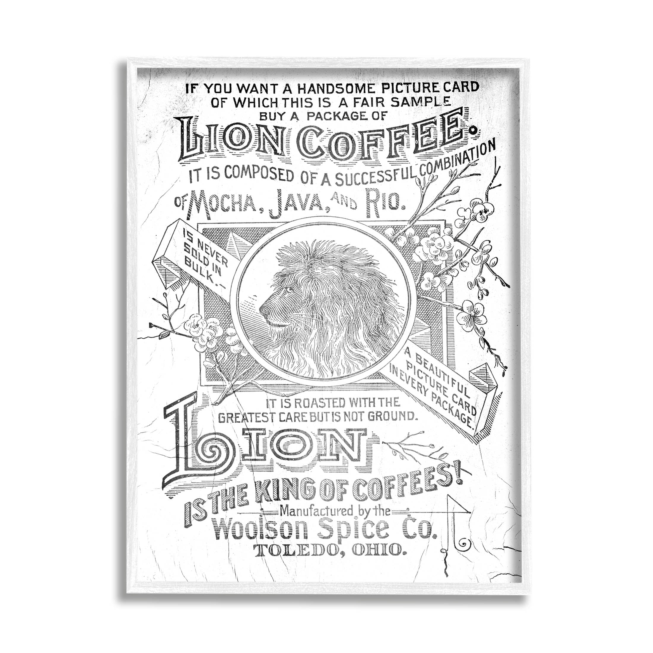 コレクション LION COFFEE Vintage Poster Stupell Industries Vintage Lion Coffee Poster - 16x20 Framed Print