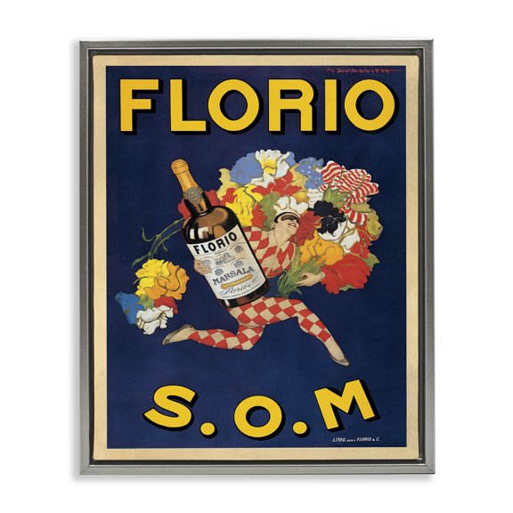 Stupell Industries Vintage Liquor Advertisement Advertisements Painting Gray Floater Framed Canvas Art Print Wall Art, 17 x 21