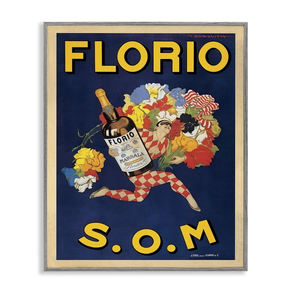 Stupell Industries Vintage Liquor Advertisement Advertisements Painting Gray Framed Art Print Wall Art, 16 x 20