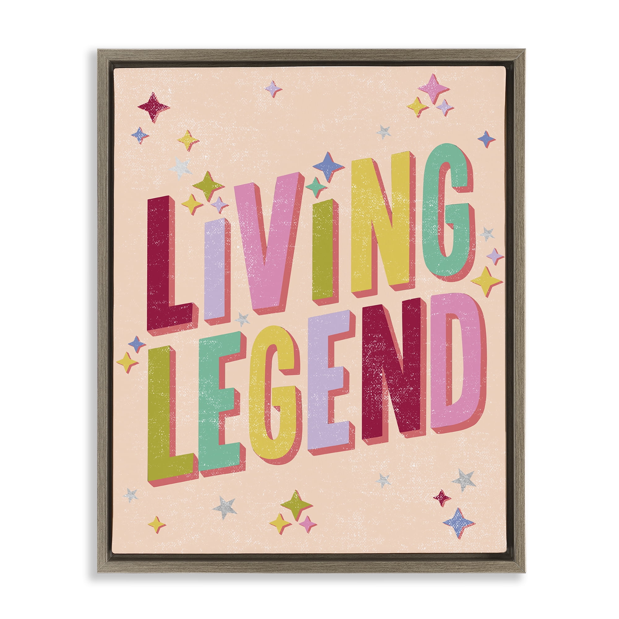 Stupell Industries Vintage Living Legend Phrase Text & Numbers Painting Brown Floater Framed Canvas Art Print Wall Art, 25 x 31