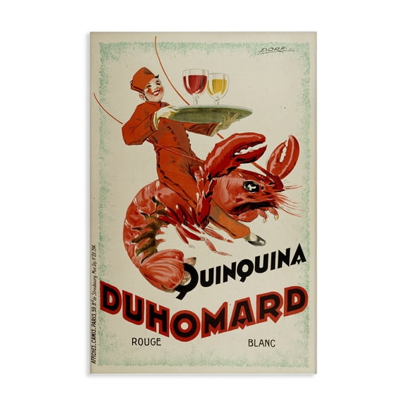 Stupell Industries Vintage Lobster Advertisement Animals Painting Wrapped Canvas Canvas Art Print Wall Art, 24 x 36