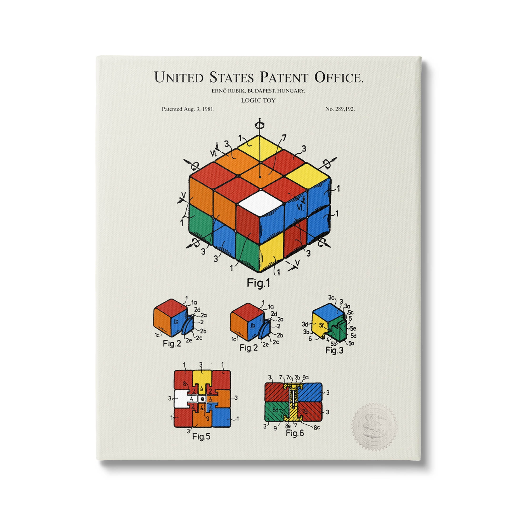Stupell Industries Vintage Logic Toy Diagram Graphic Art Gallery Wrapped Canvas Print Wall Art, Design by Karl Hronek