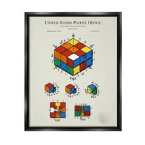 Stupell Industries Vintage Logic Toy Diagram Graphic Art Jet Black Floating Framed Canvas Print Wall Art, Design by Karl Hronek