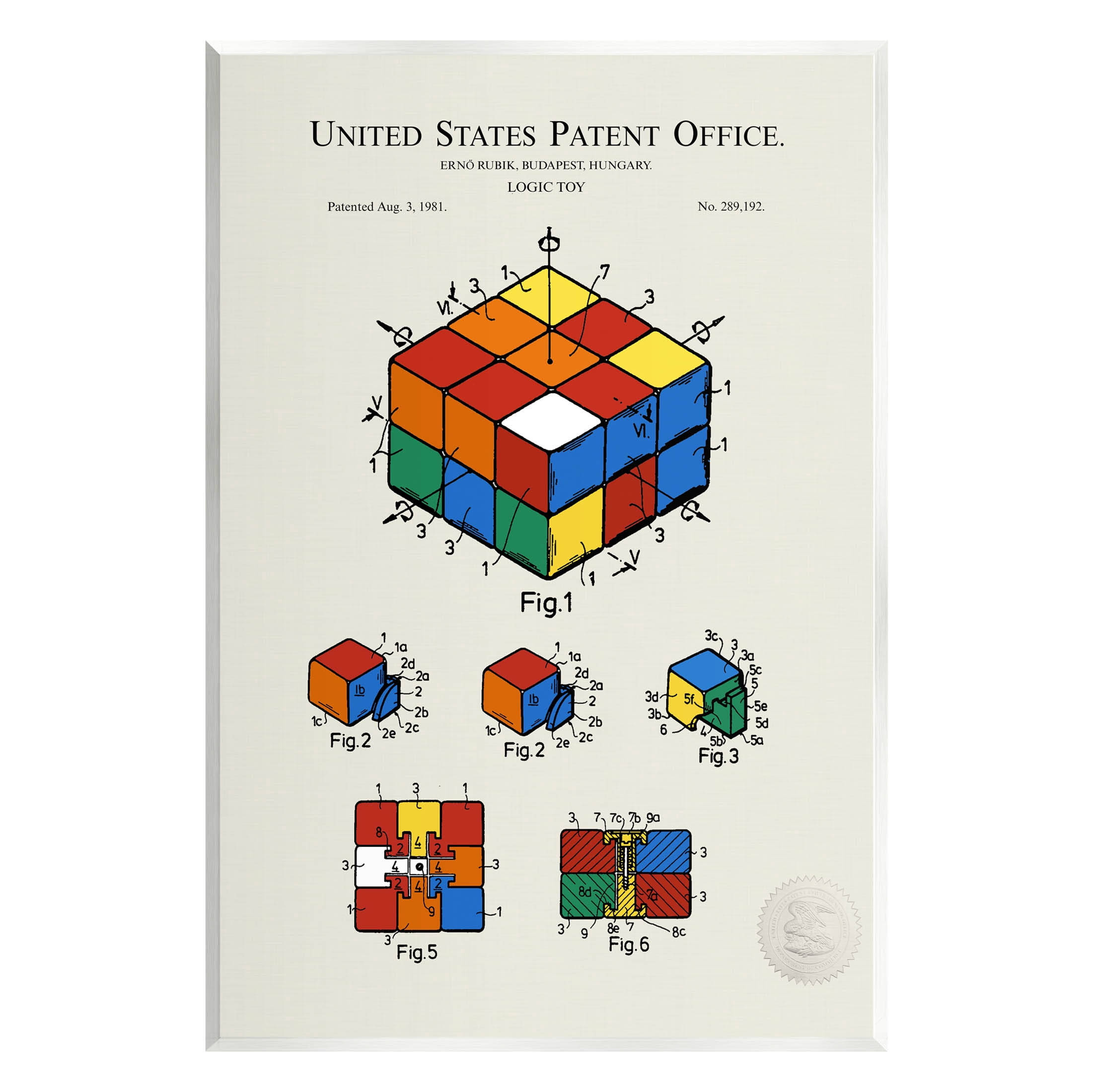 Stupell Industries Vintage Logic Toy Diagram Graphic Art Unframed Art Print Wall Art, Design by Karl Hronek