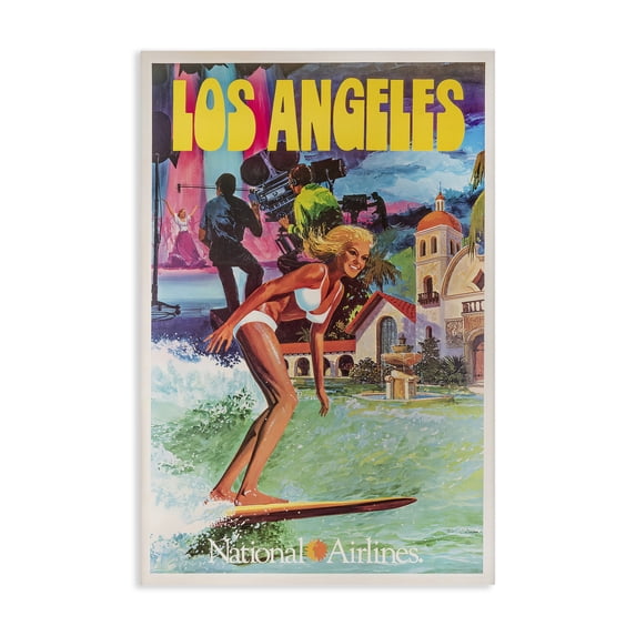 Stupell Industries Victorian Vintage Los Angeles Travel Canvas Art, 16 x 24, by Vintage Posters