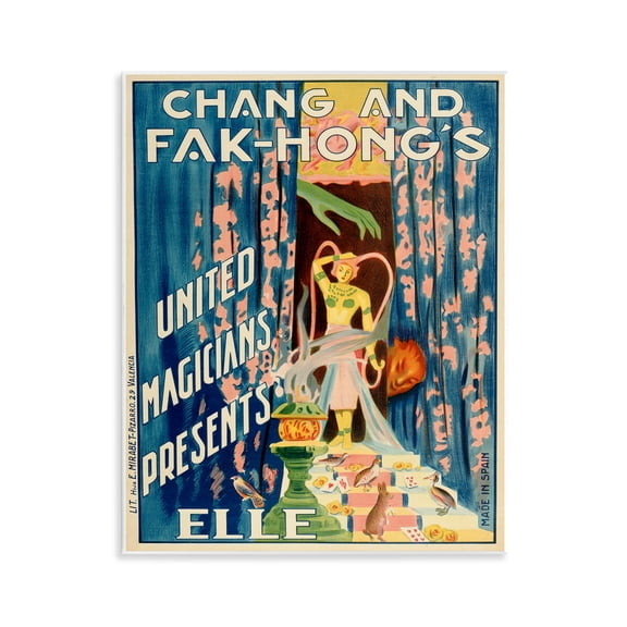 Stupell Industries Vintage Magician Show Advertisement Advertisements Painting Unframed Art Print Wall Art, 11 x 14