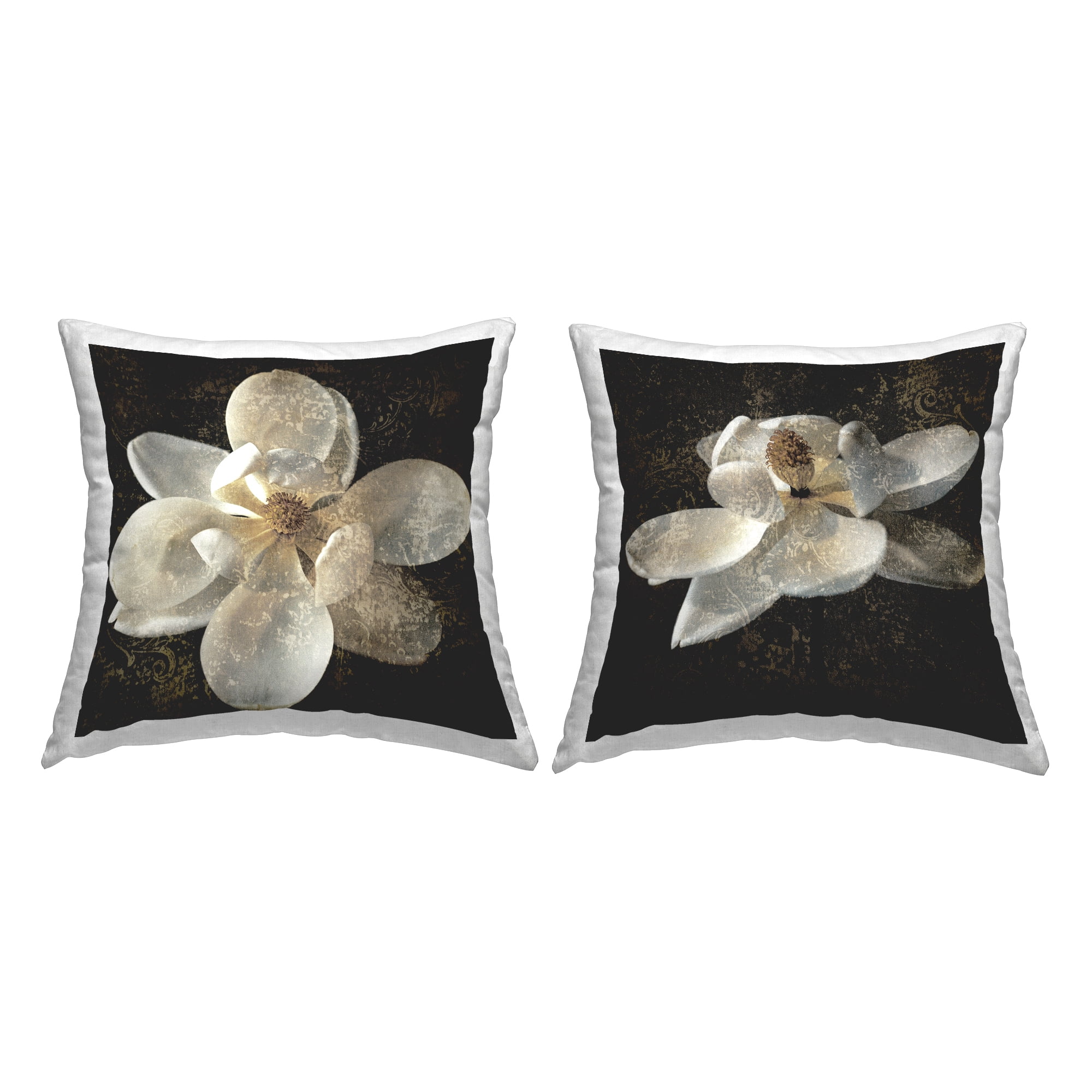 Stupell Industries Vintage Magnolia Blooms Decorative Printed Throw Pillow, 18 x 18