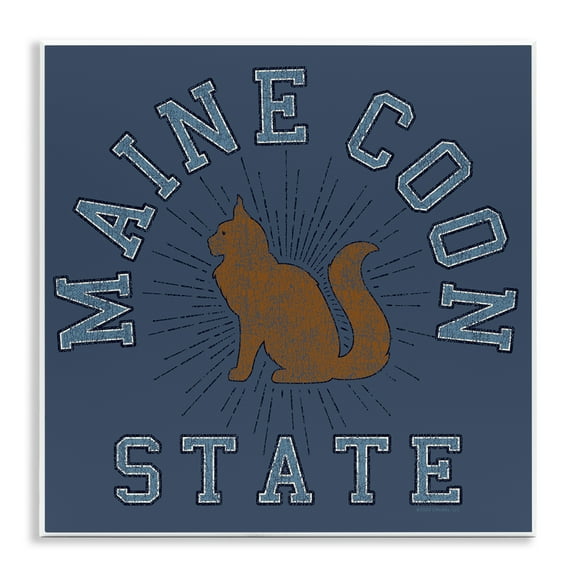 Stupell Industries Vintage Maine Coon State Novelty & Humor Painting Unframed Art Print Wall Art, 12 x 12