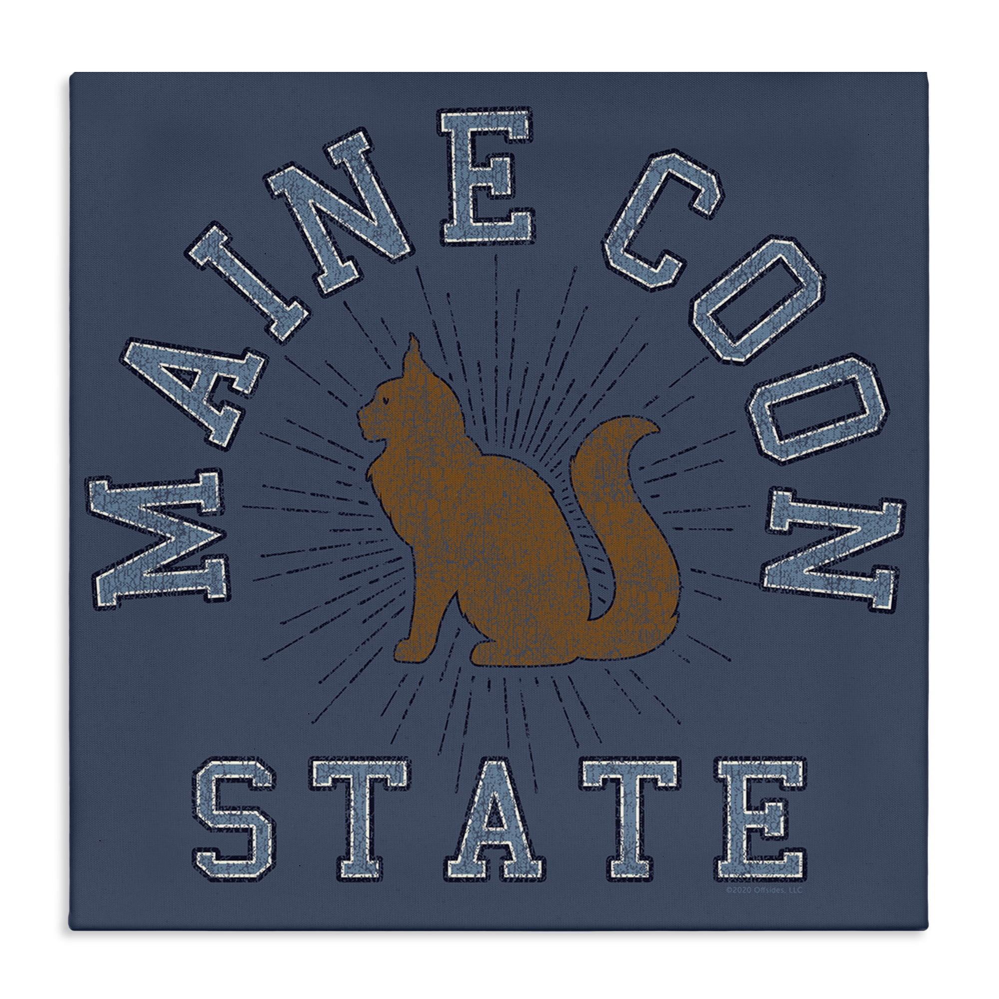 Stupell Industries Vintage Maine Coon State Novelty & Humor Painting Wrapped Canvas Art Print Wall Art, 17 x 17