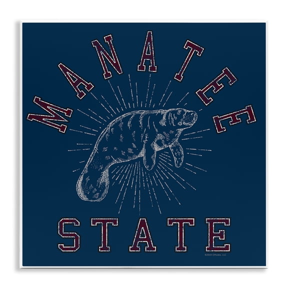 Stupell Industries Vintage Manatee State Animals Painting Unframed Art Print Wall Art, 12 x 12